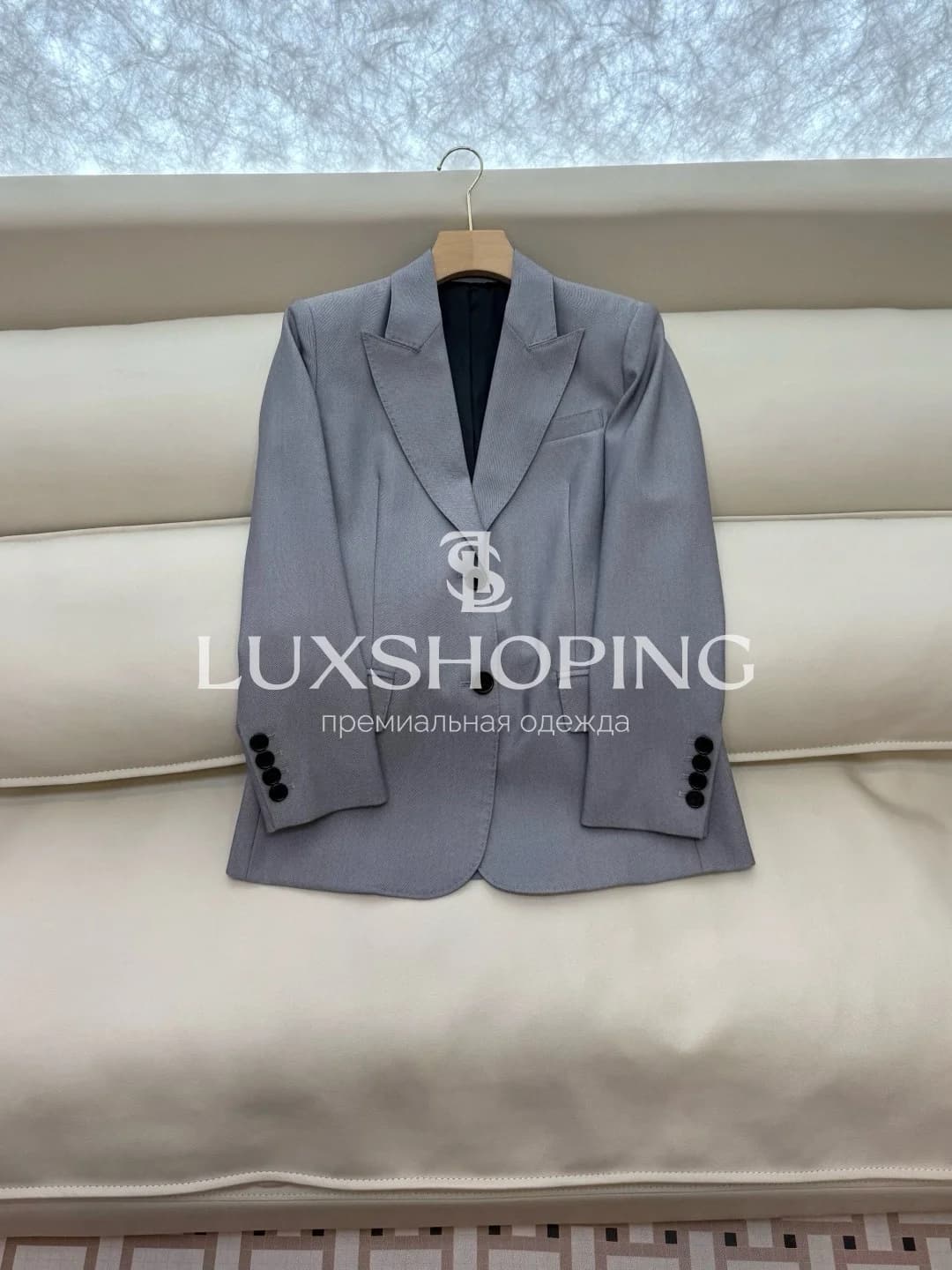 Chloé Серый костюм из костюмной ткани: жакет и брюки - фото 4