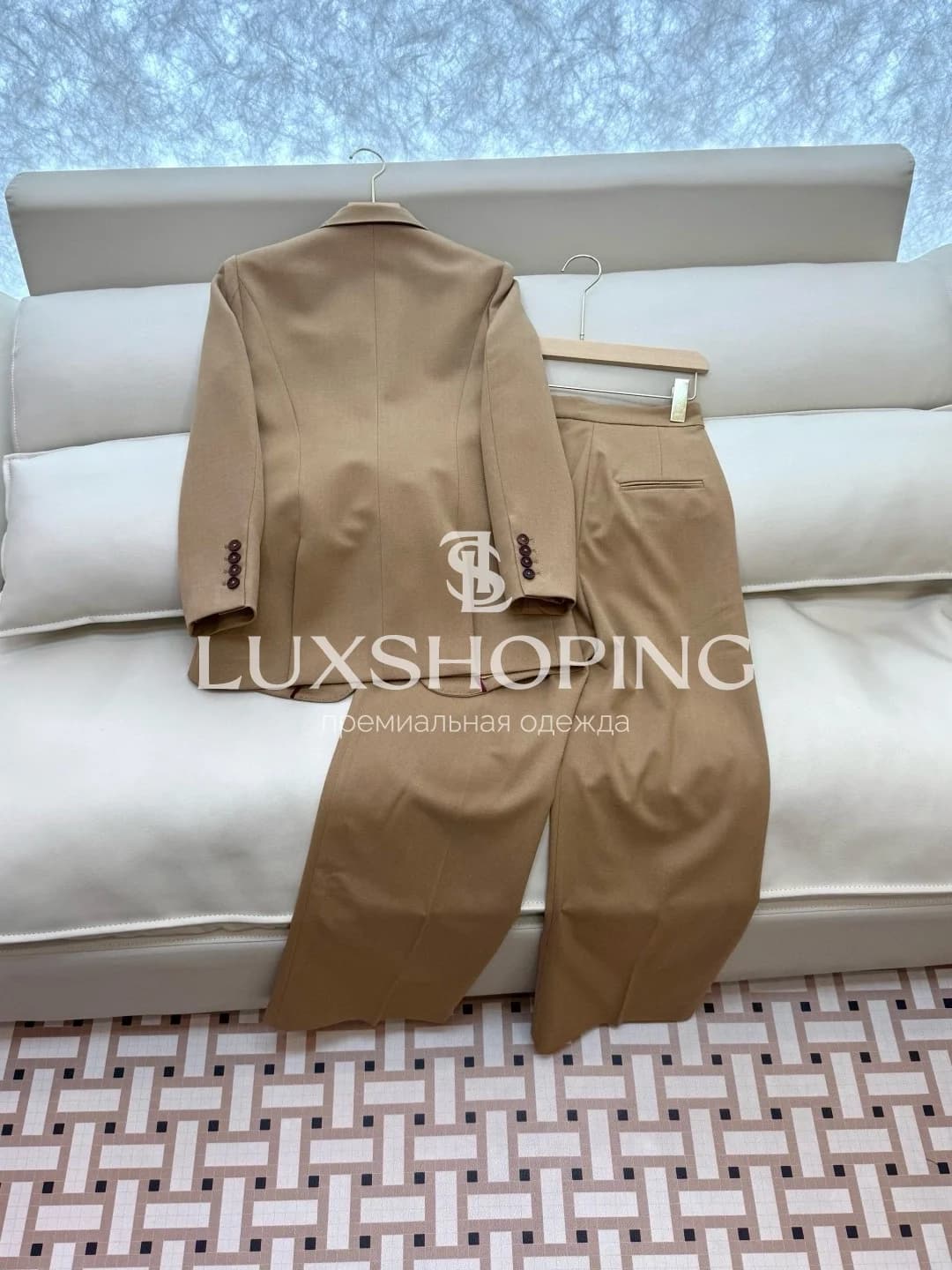 Alexander McQueen Бежевый костюм из  жакета и брюки - фото 5