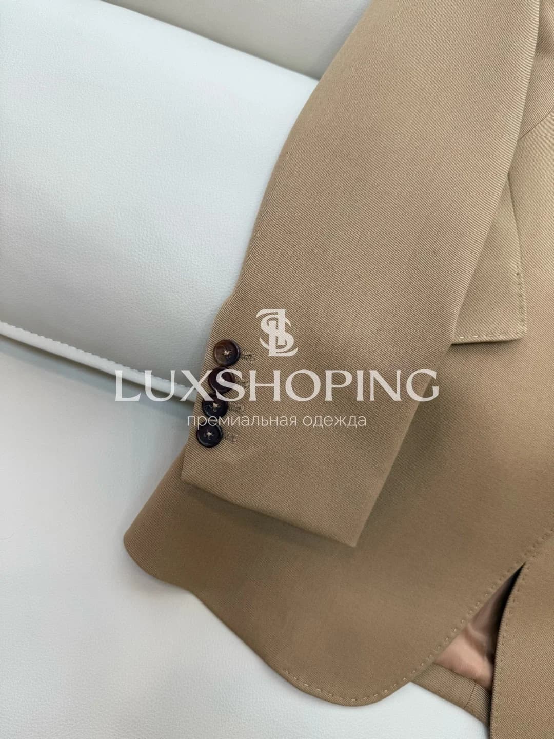 Alexander McQueen Бежевый костюм из  жакета и брюки - фото 8