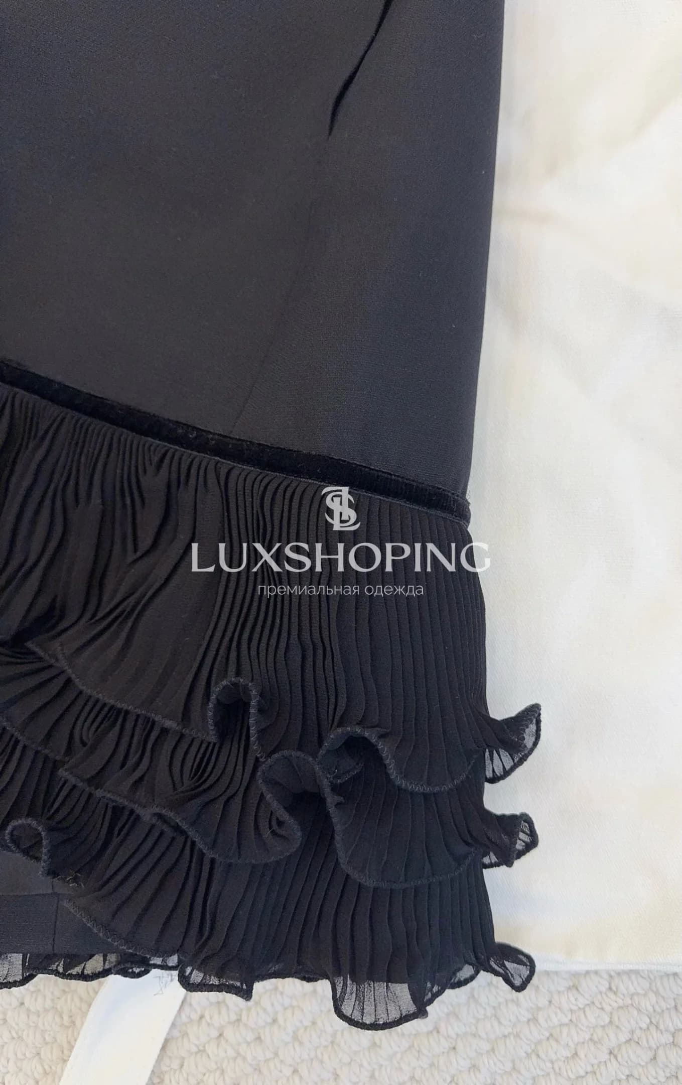 Valentino Мини-платье из шелкового крепа с рюшами - фото 8