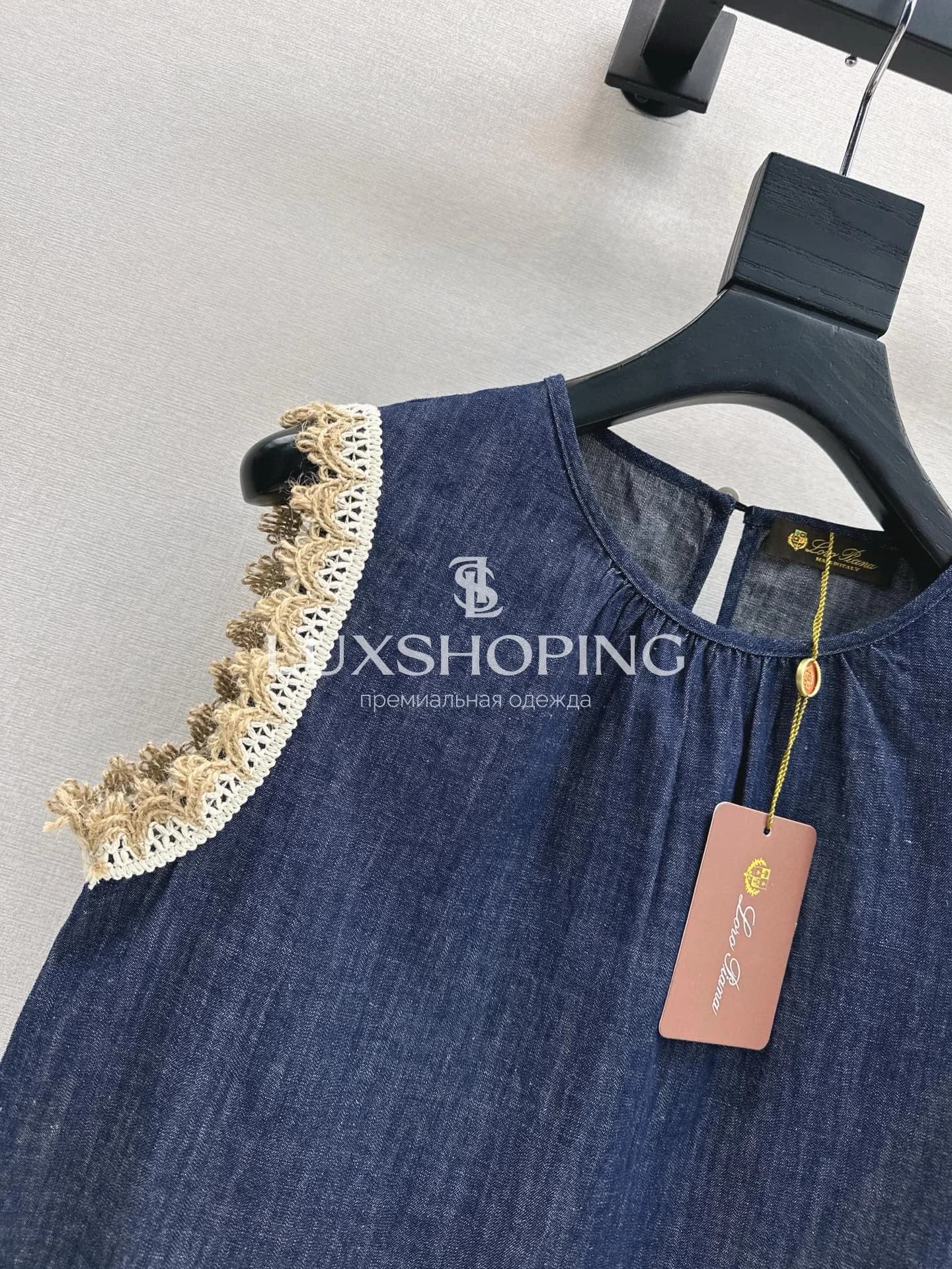 Loro Piana Комплект из джинсового льна с вышивкой - фото 5