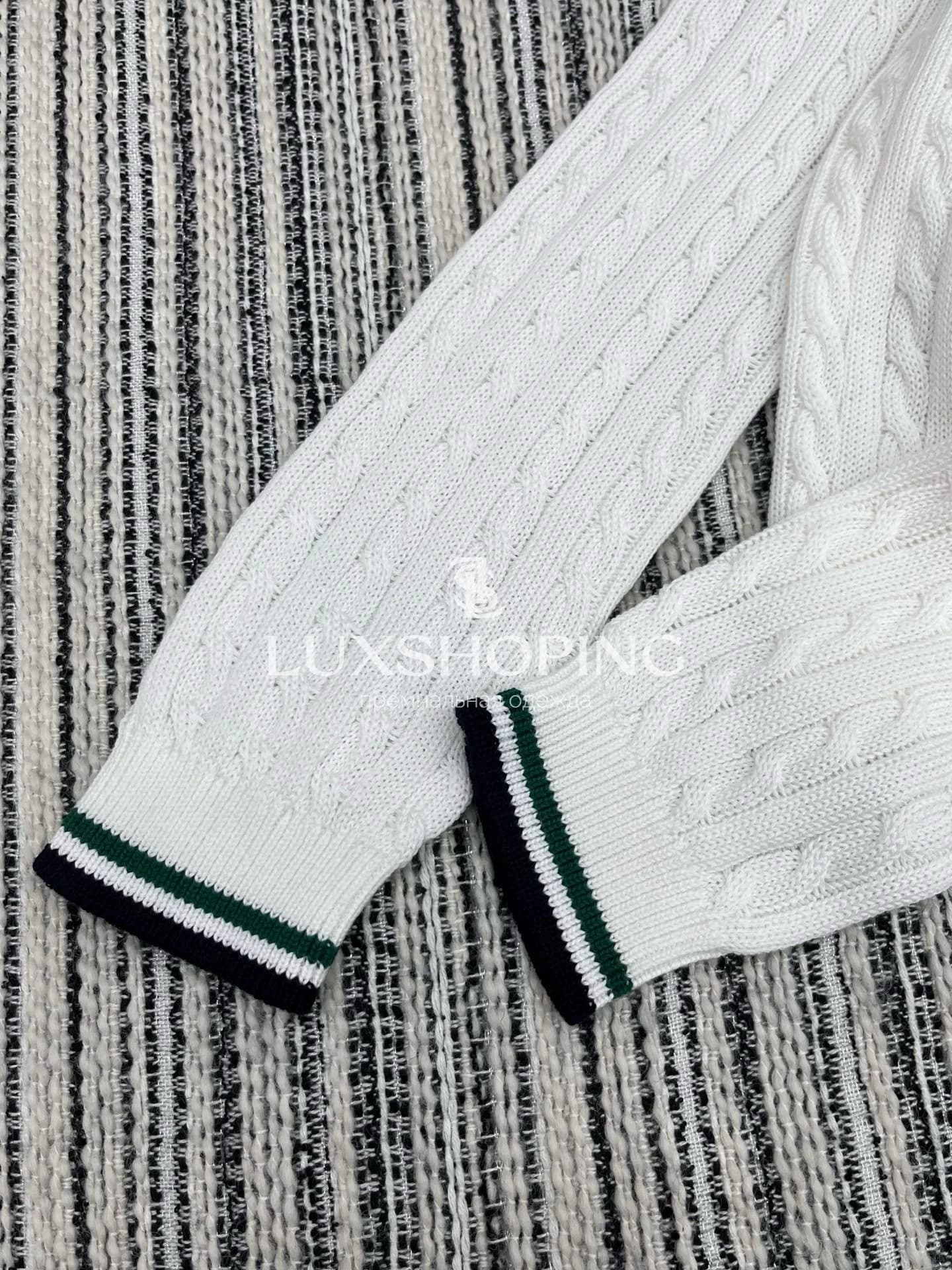 Christian Dior Белый вязаный джемпер с V-образным вырезом - фото 6