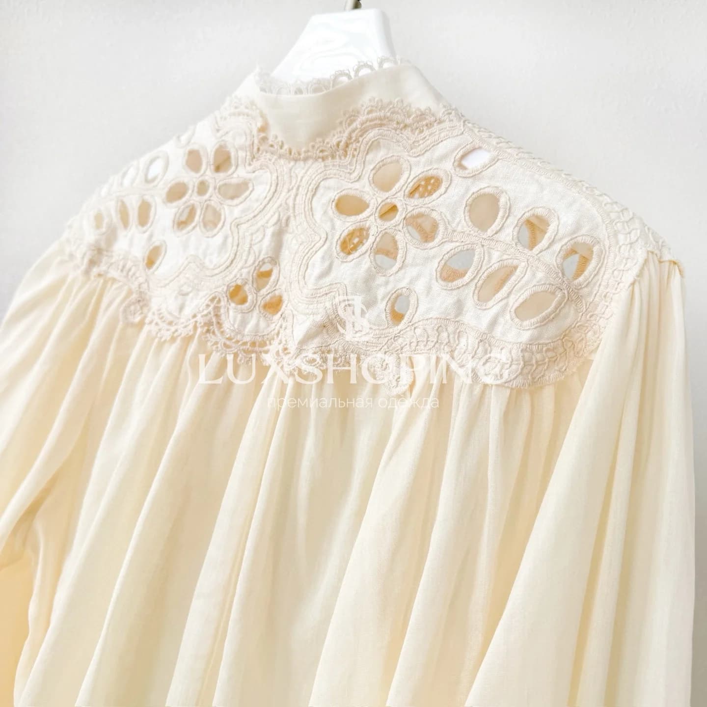 Zimmermann Кремовая блуза Coco с вышивкой и объемными рукавами - фото 14