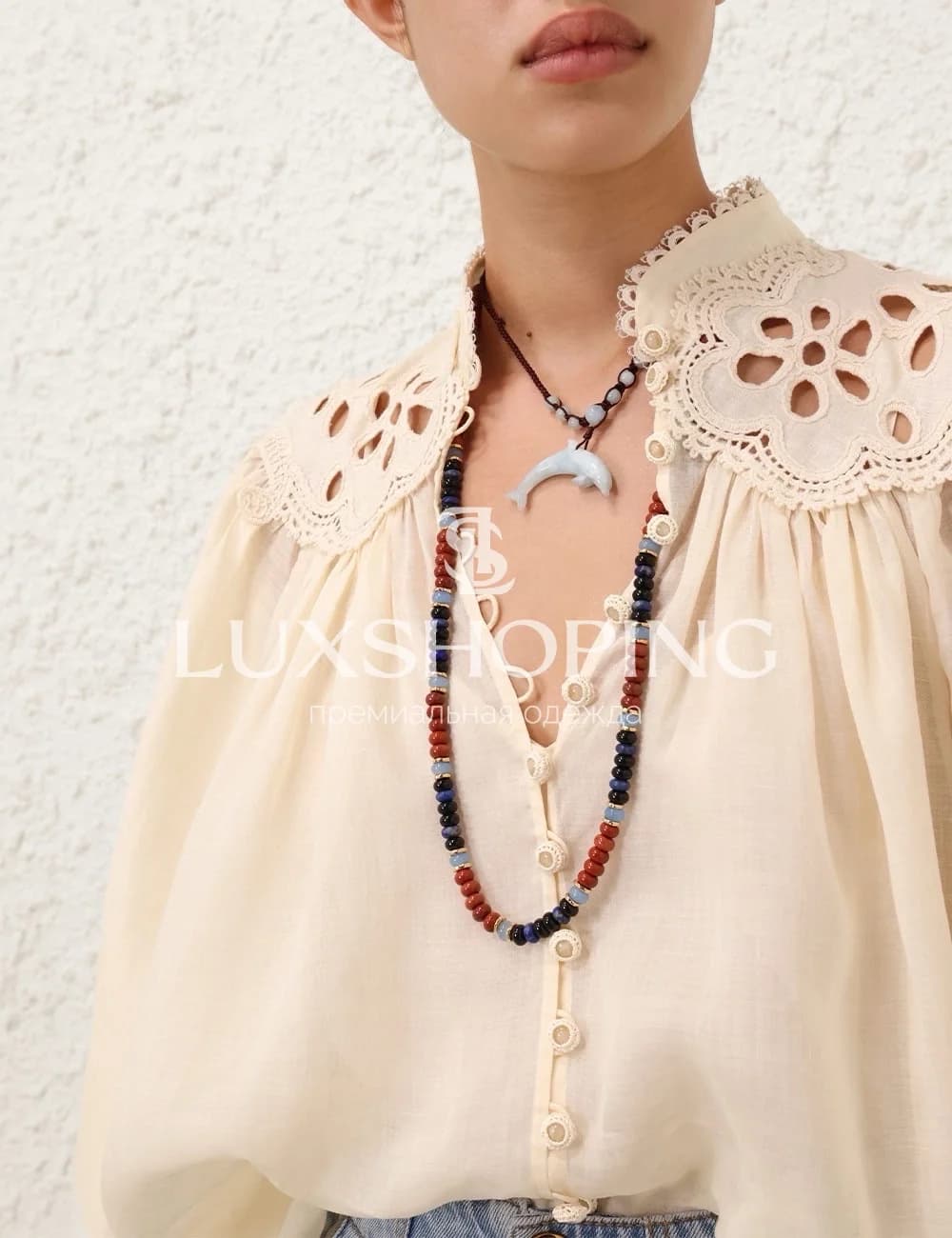 Zimmermann Кремовая блуза Coco с вышивкой и объемными рукавами - фото 5