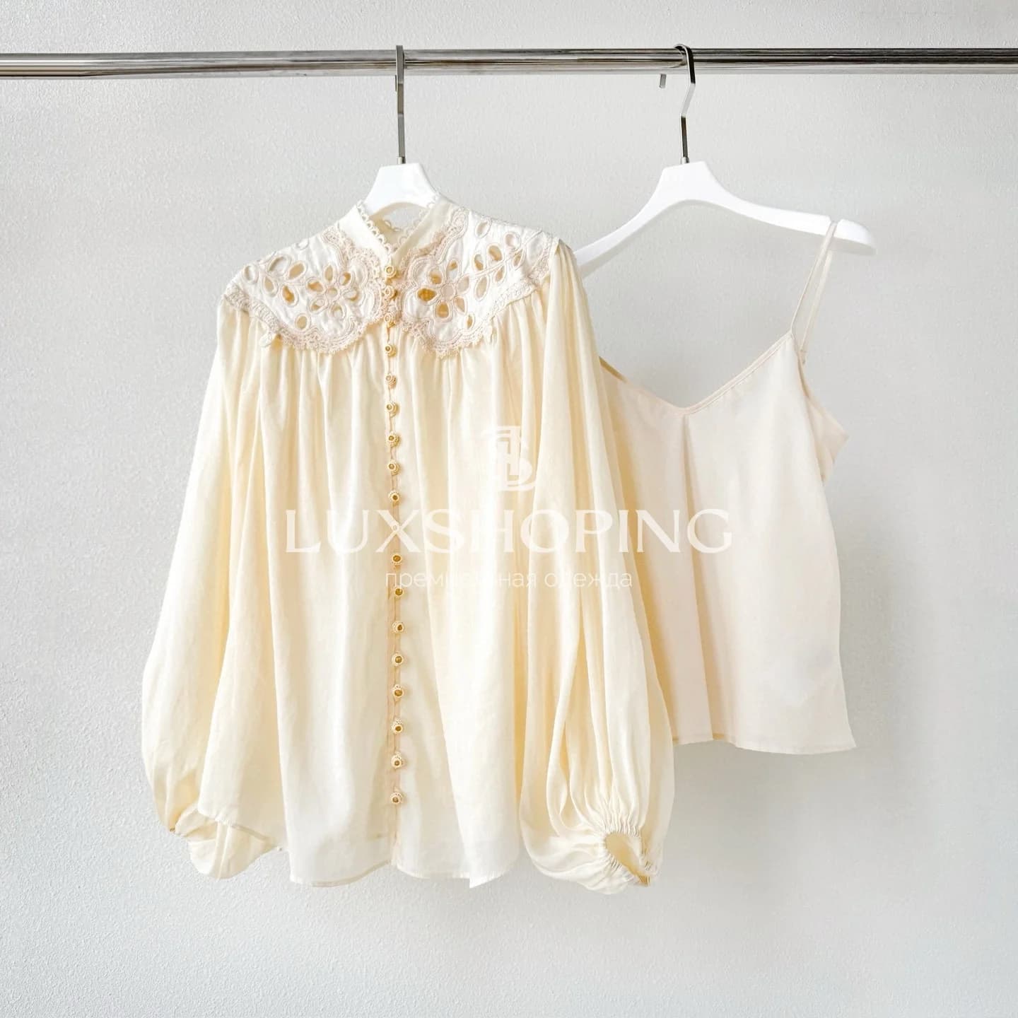 Zimmermann Кремовая блуза Coco с вышивкой и объемными рукавами - фото 7