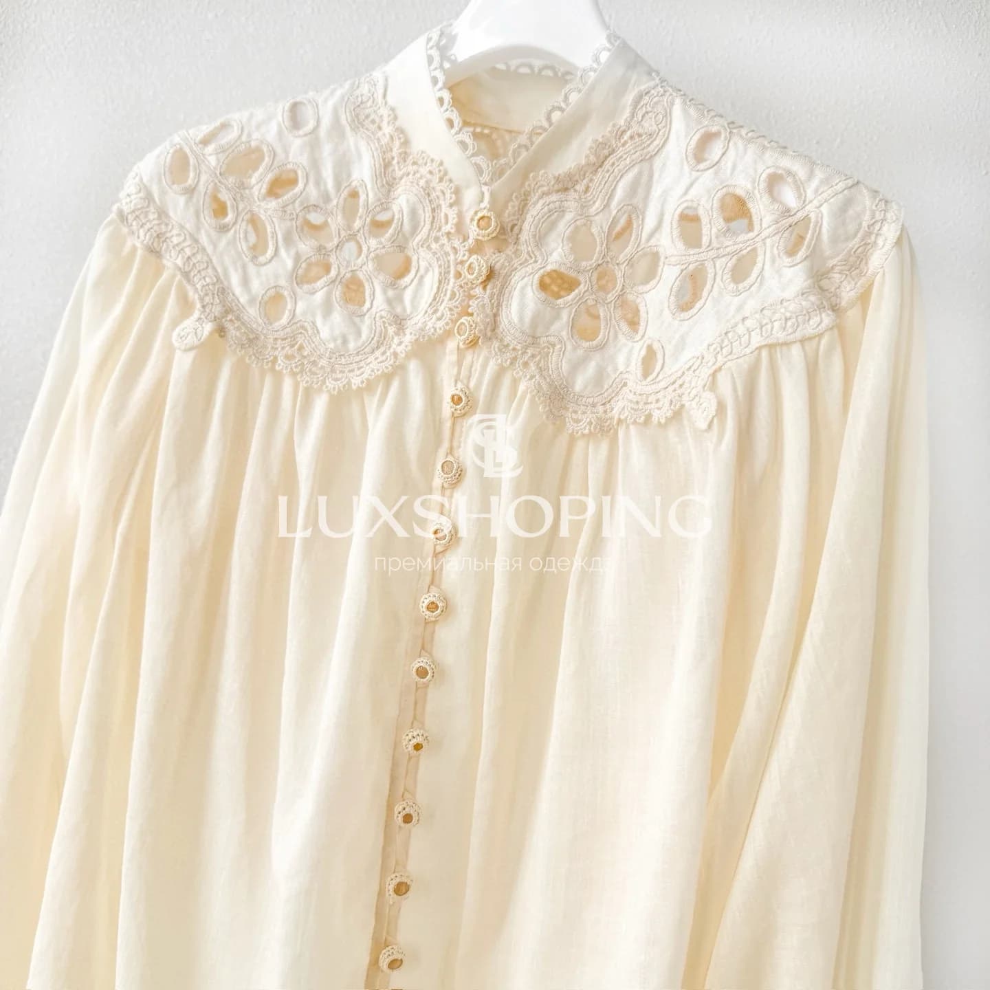 Zimmermann Кремовая блуза Coco с вышивкой и объемными рукавами - фото 8