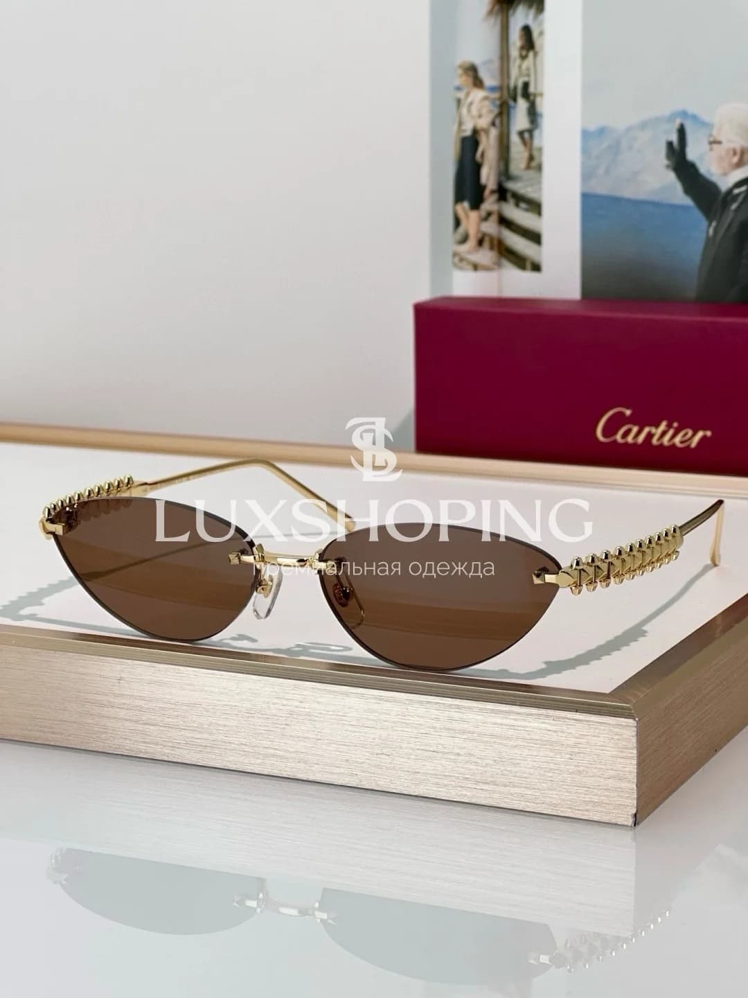 Солнцезащитные очки Cartier CT0543S 01 - фото 18