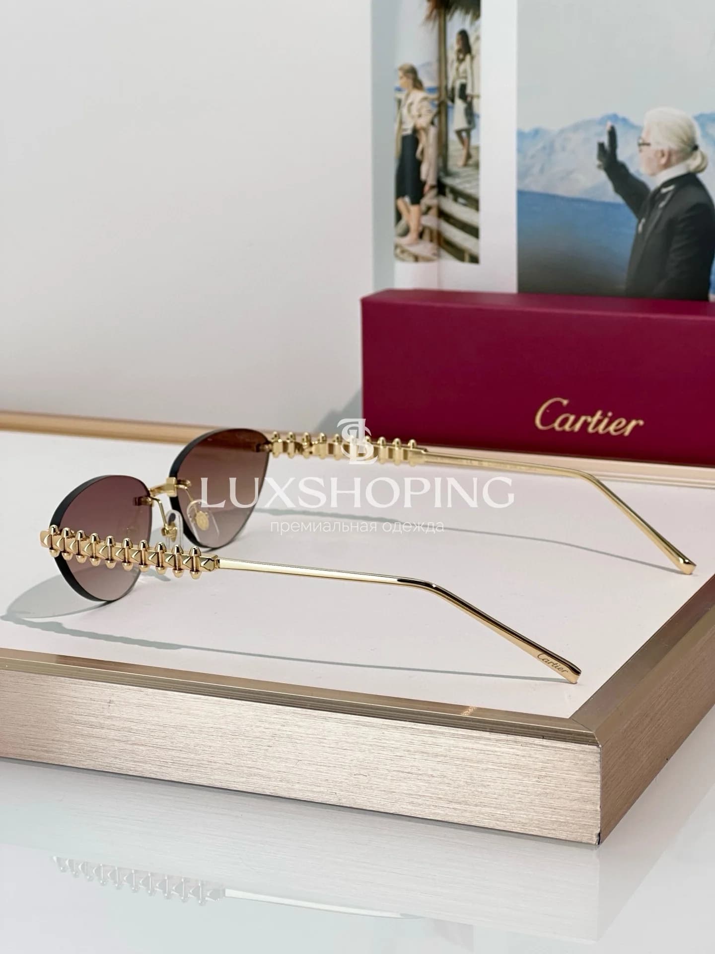 Солнцезащитные очки Cartier CT0543S 01 - фото 7