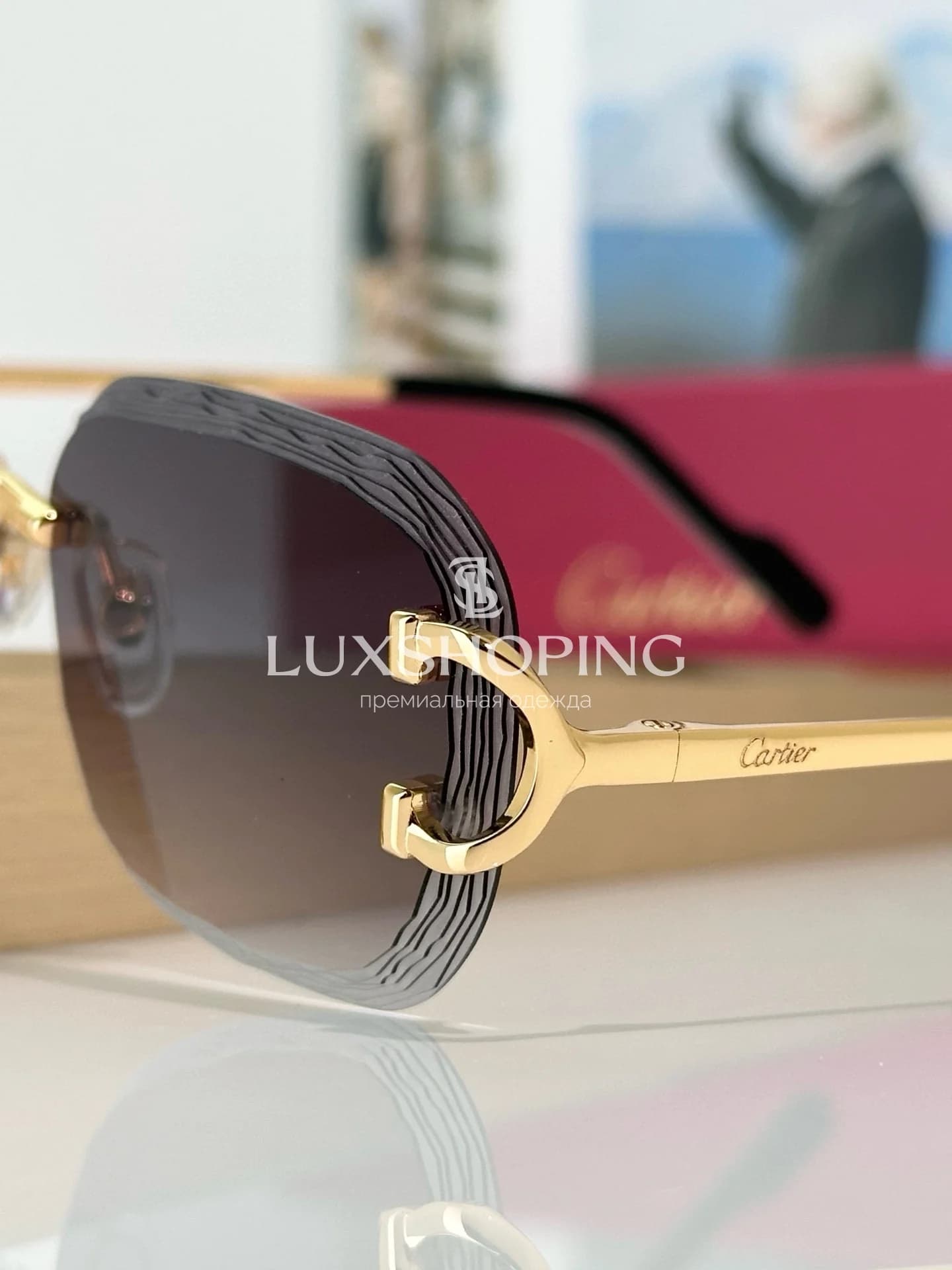 Очки Cartier CT06116J с фотохромными линзами и узором на линзе - фото 14