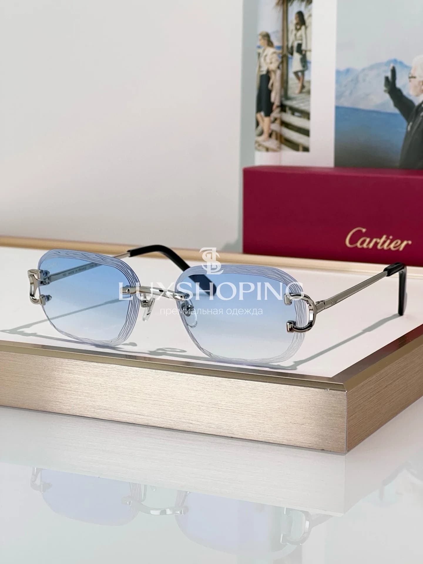 Очки Cartier CT06116J с фотохромными линзами и узором на линзе - фото 5