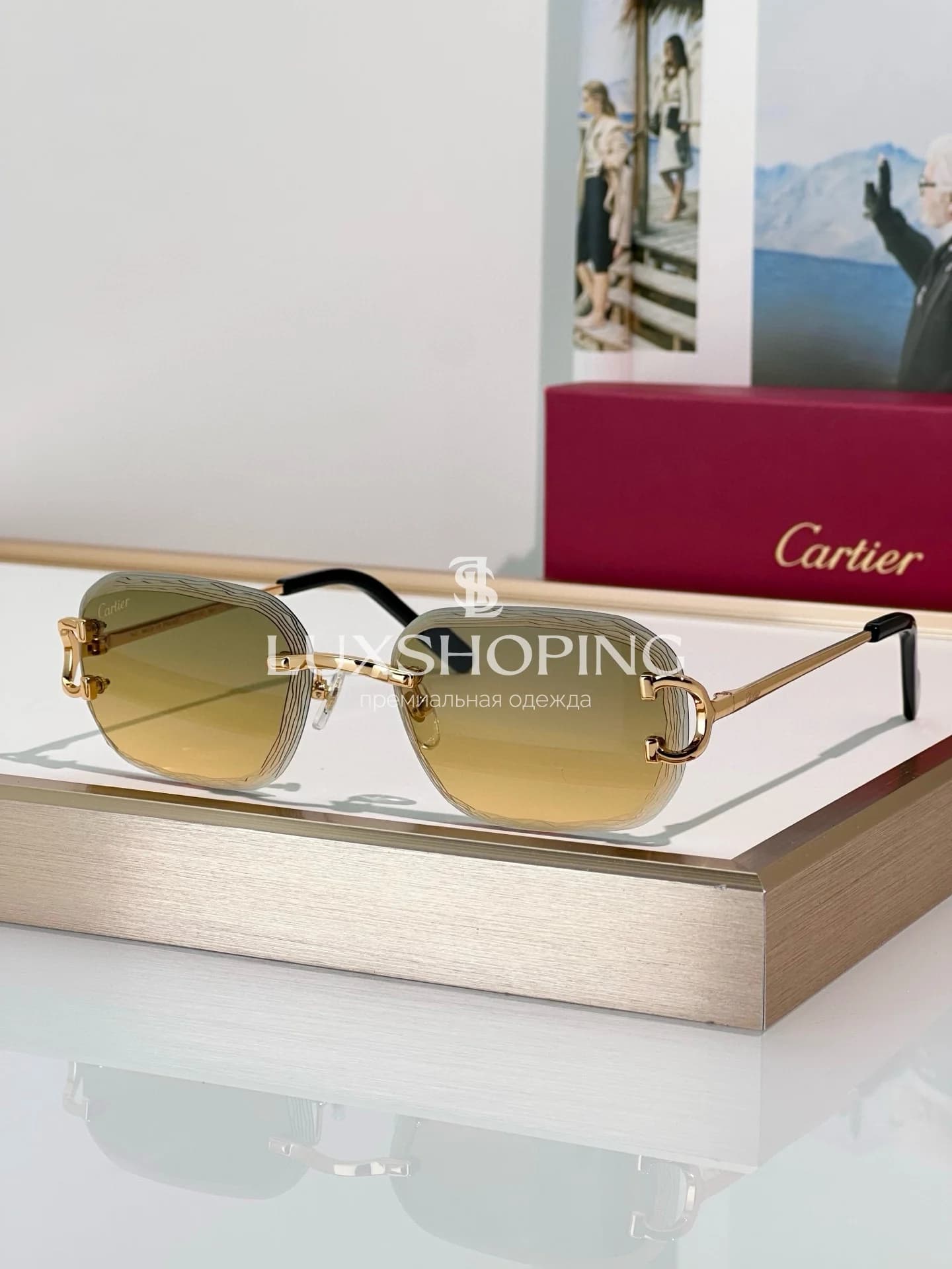 Очки Cartier CT06116J с фотохромными линзами и узором на линзе - фото 8