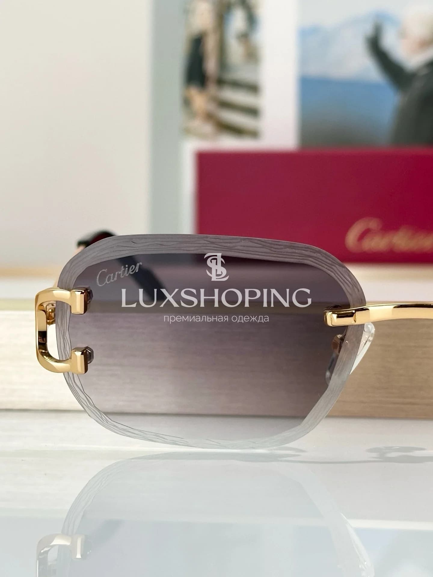 Очки Cartier CT06116J  02 с фотохромными линзами и узором на линзе - фото 13