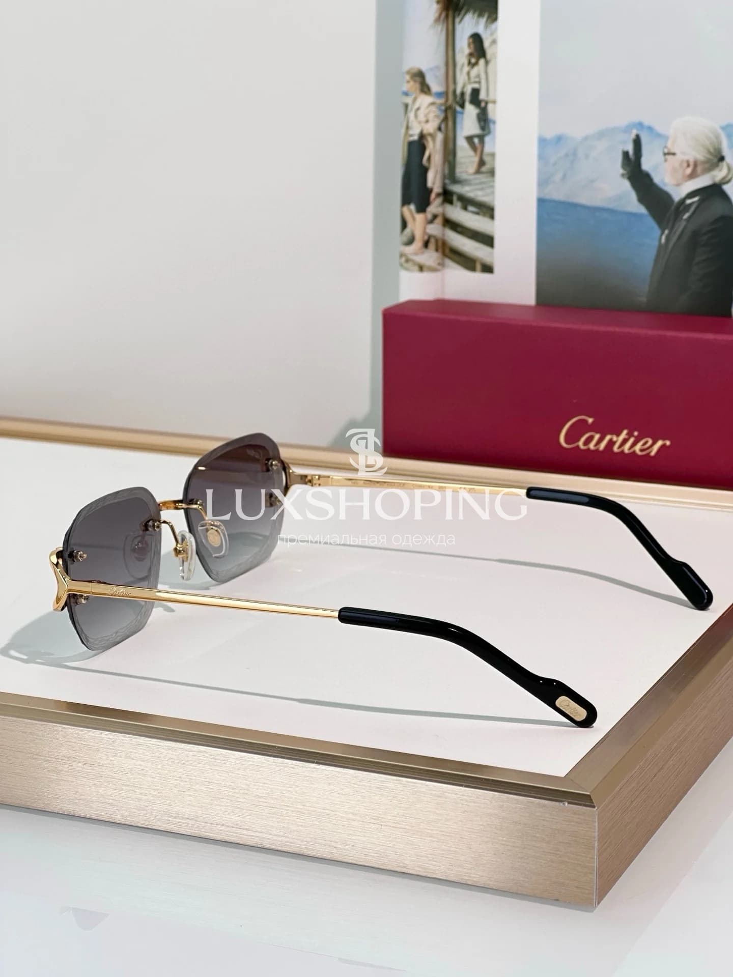 Очки Cartier CT06116J  02 с фотохромными линзами и узором на линзе - фото 10