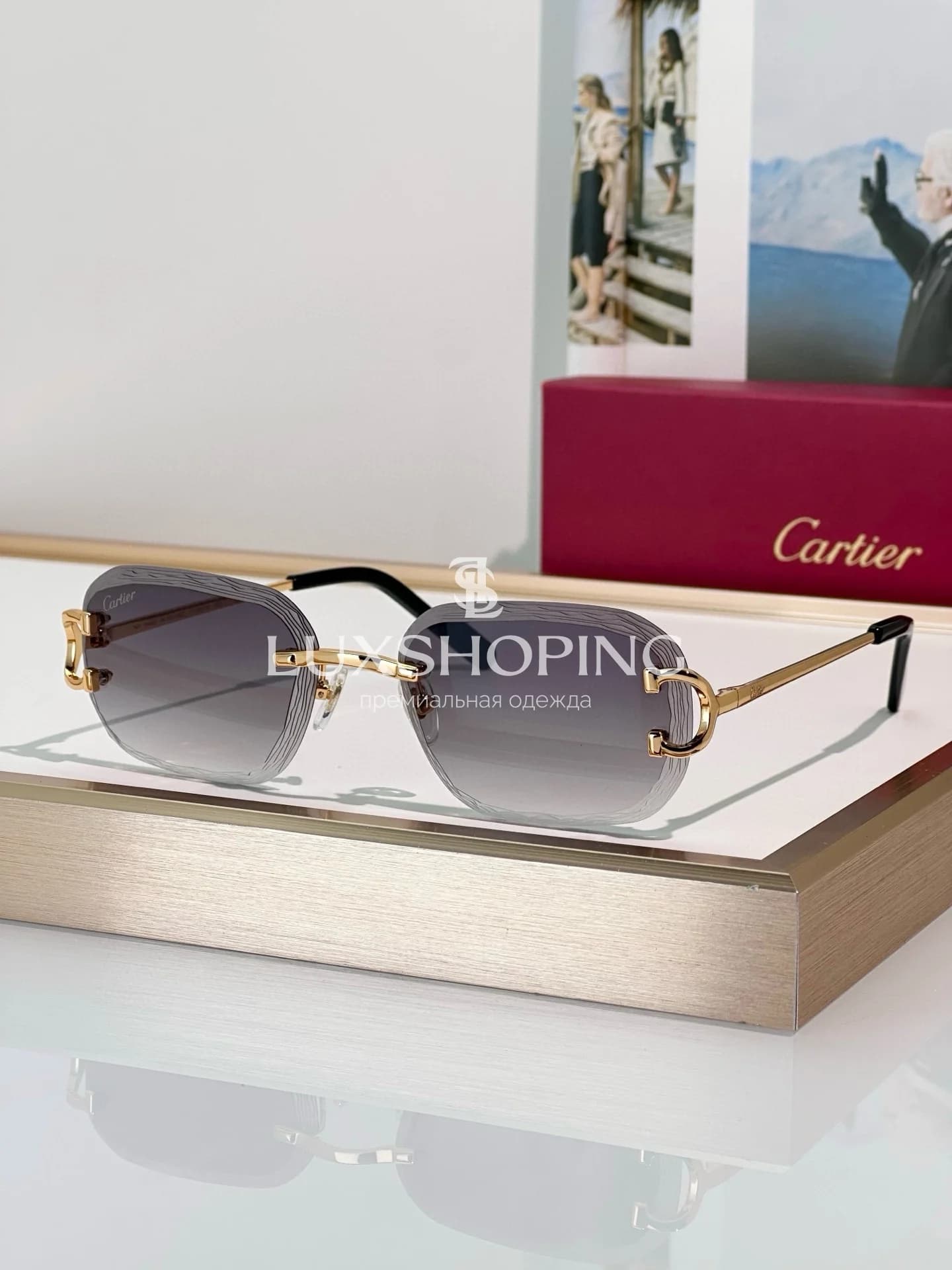 Очки Cartier CT06116J 04 с фотохромными линзами и узором на линзе - фото 2