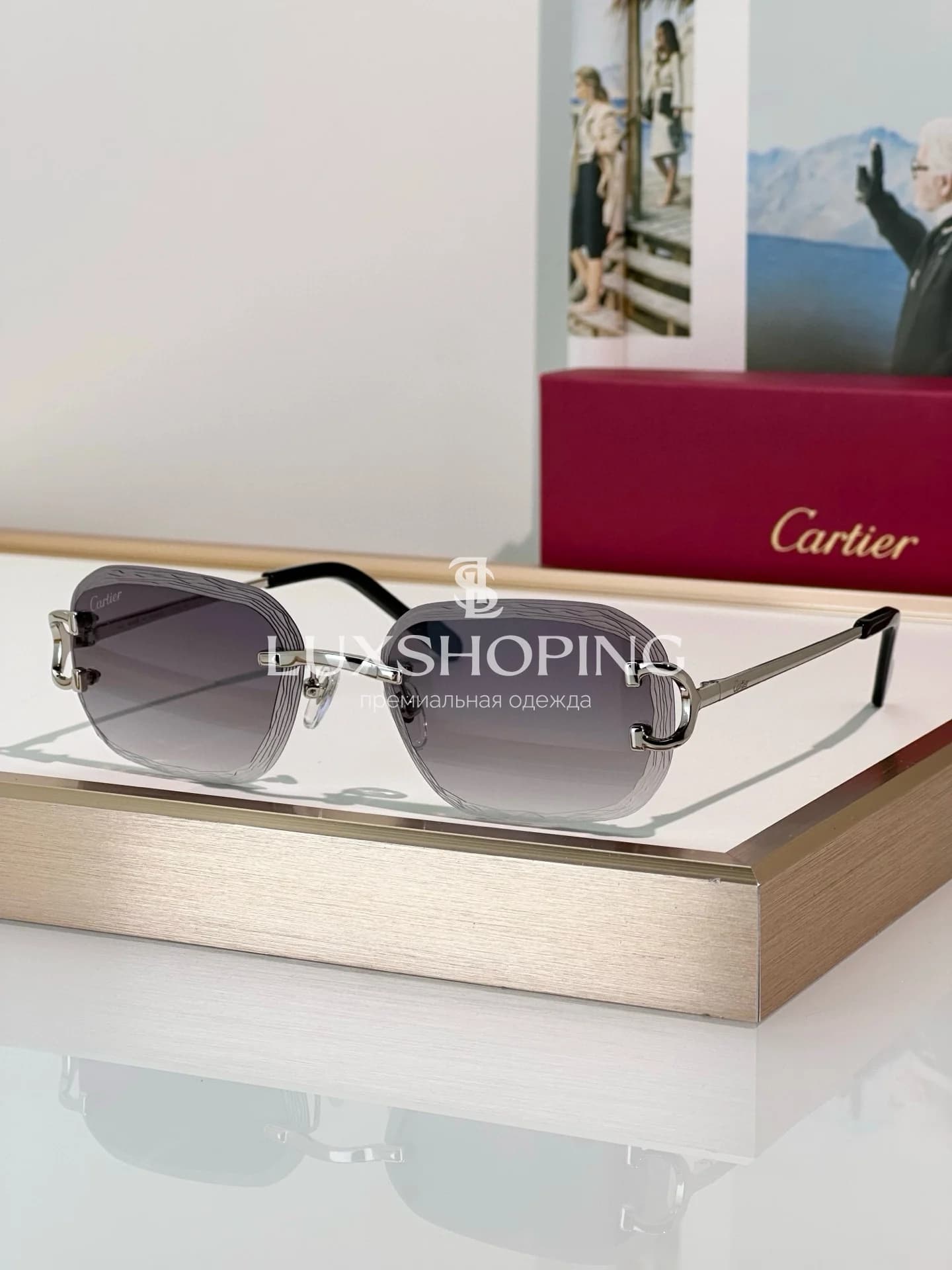 Очки Cartier CT06116J 04 с фотохромными линзами и узором на линзе - фото 3