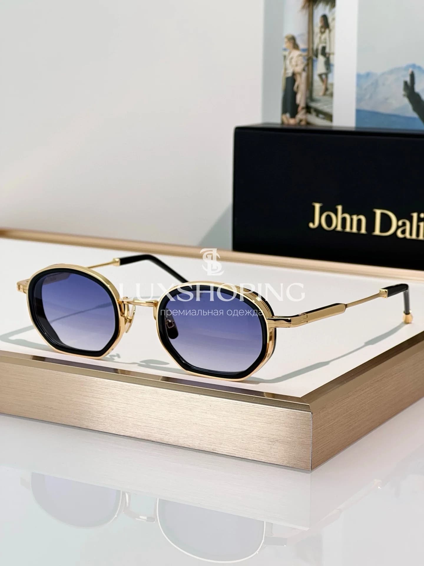 Солнцезащитные очки John Dalia MATT в позолоте 22 карата - фото 20