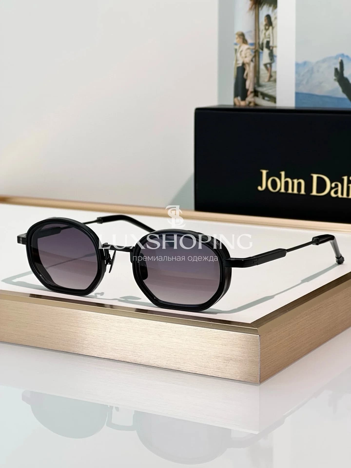 Солнцезащитные очки John Dalia MATT в позолоте 22 карата - фото 23