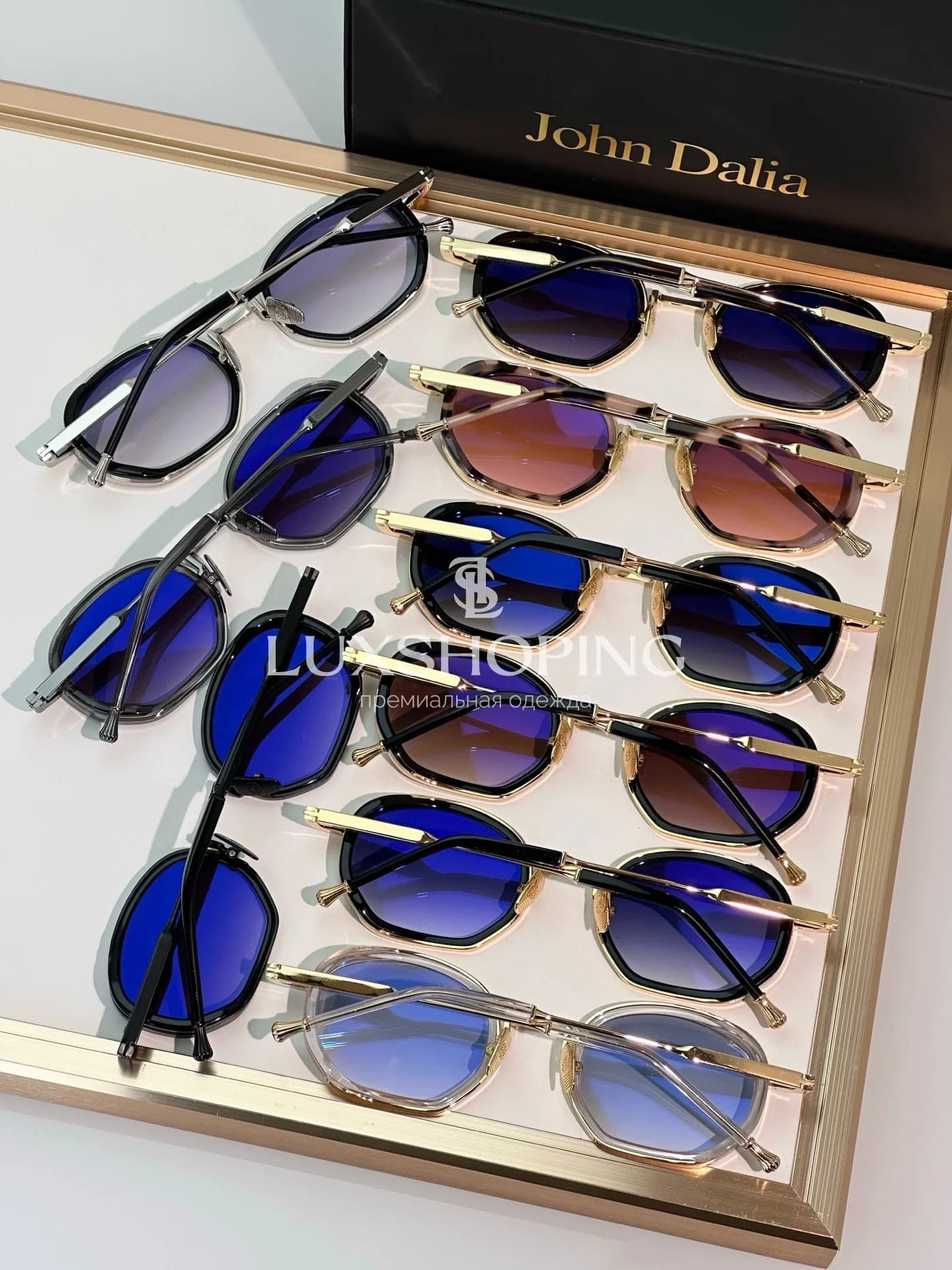 Солнцезащитные очки John Dalia MATT 01 в позолоте 22 карата - фото 12
