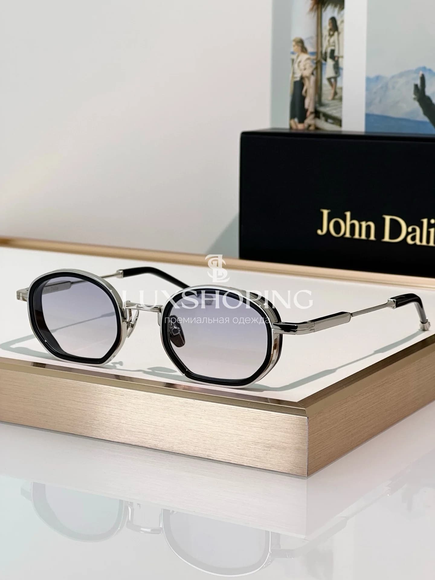 Солнцезащитные очки John Dalia MATT 01 в позолоте 22 карата - фото 21