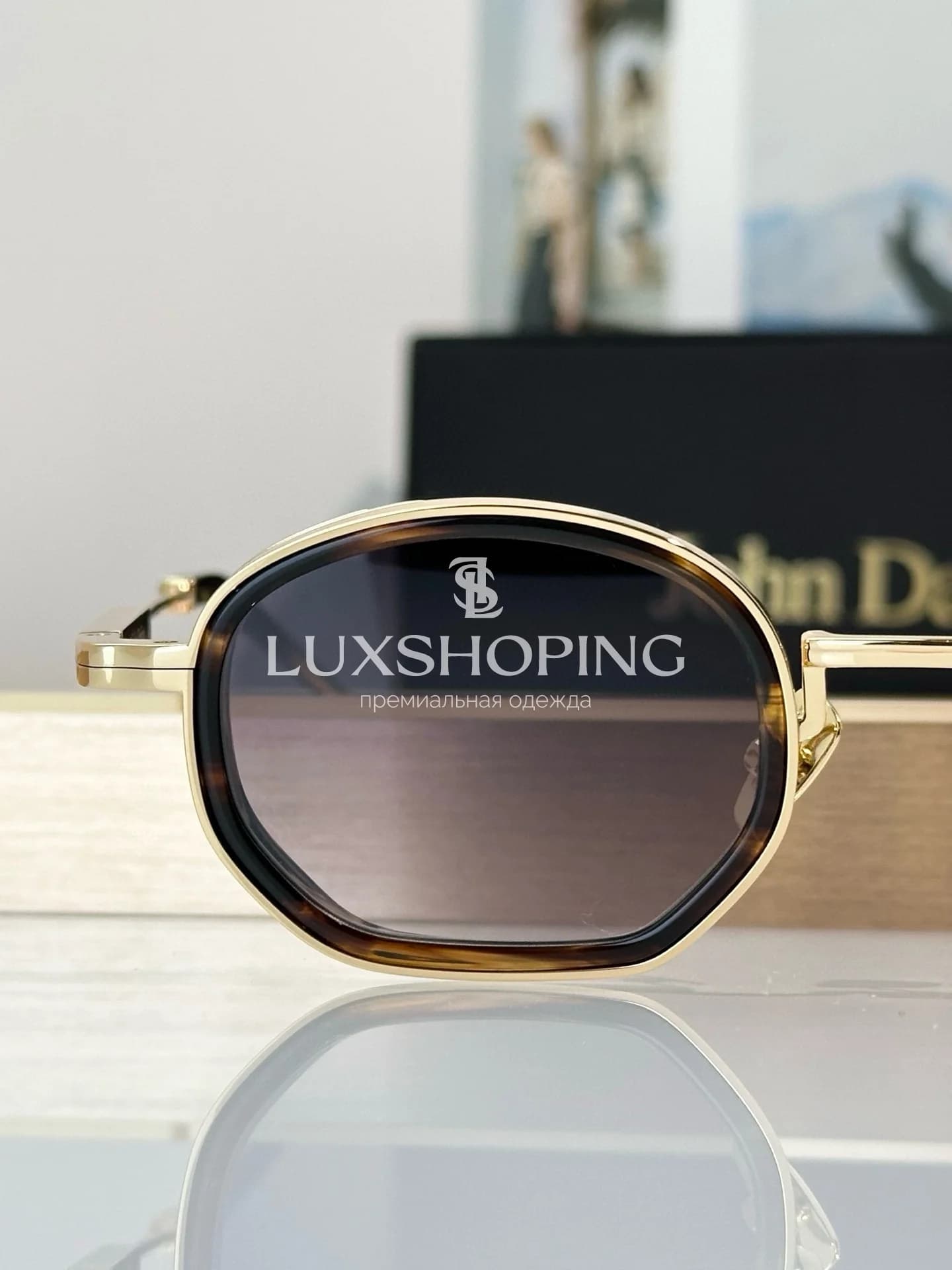 Солнцезащитные очки John Dalia MATT 01 в позолоте 22 карата - фото 5