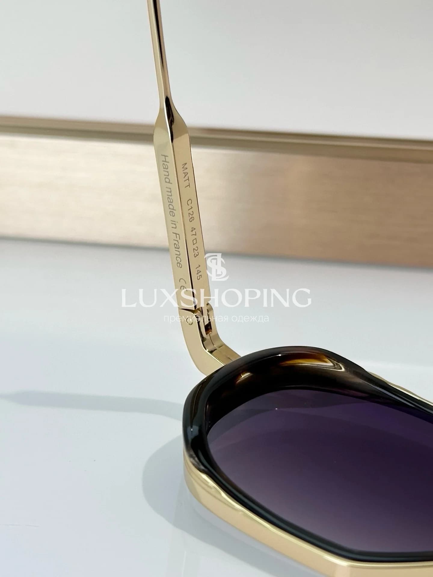 Солнцезащитные очки John Dalia MATT 02 в позолоте 22 карата - фото 8