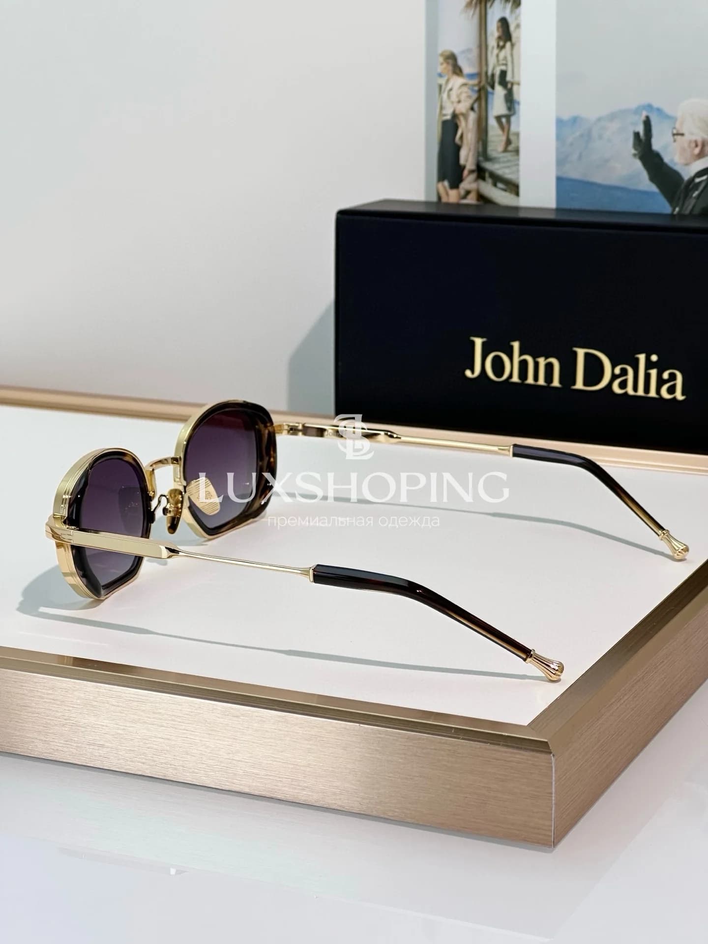 Солнцезащитные очки John Dalia MATT 03 в позолоте 22 карата - фото 3
