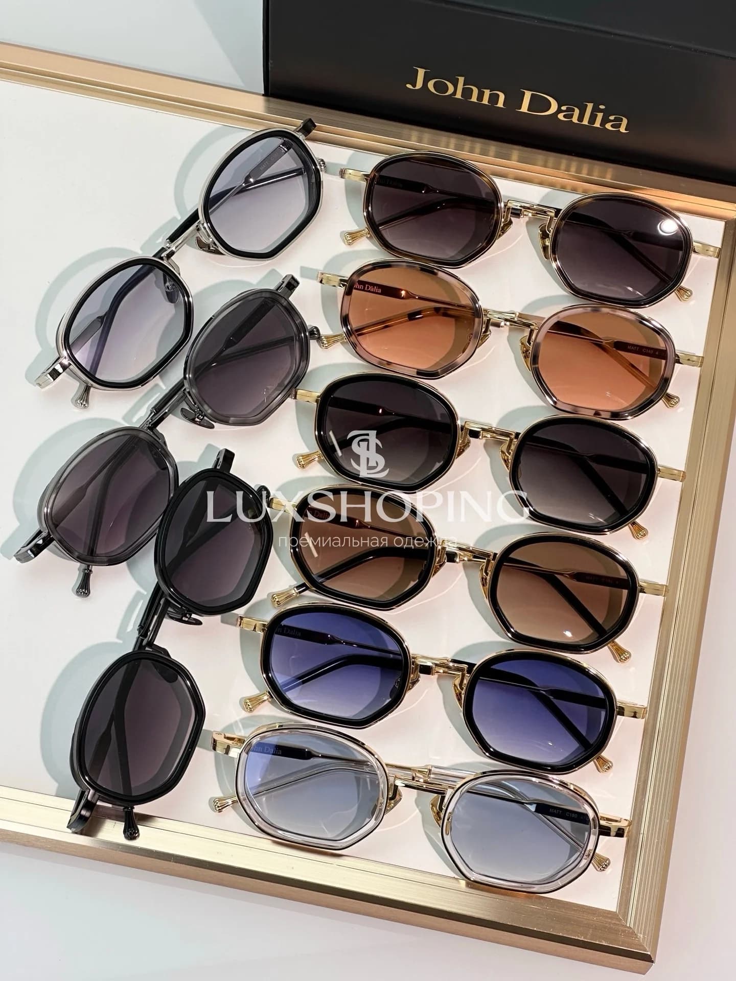 Солнцезащитные очки John Dalia MATT 04 в позолоте 22 карата - фото 13