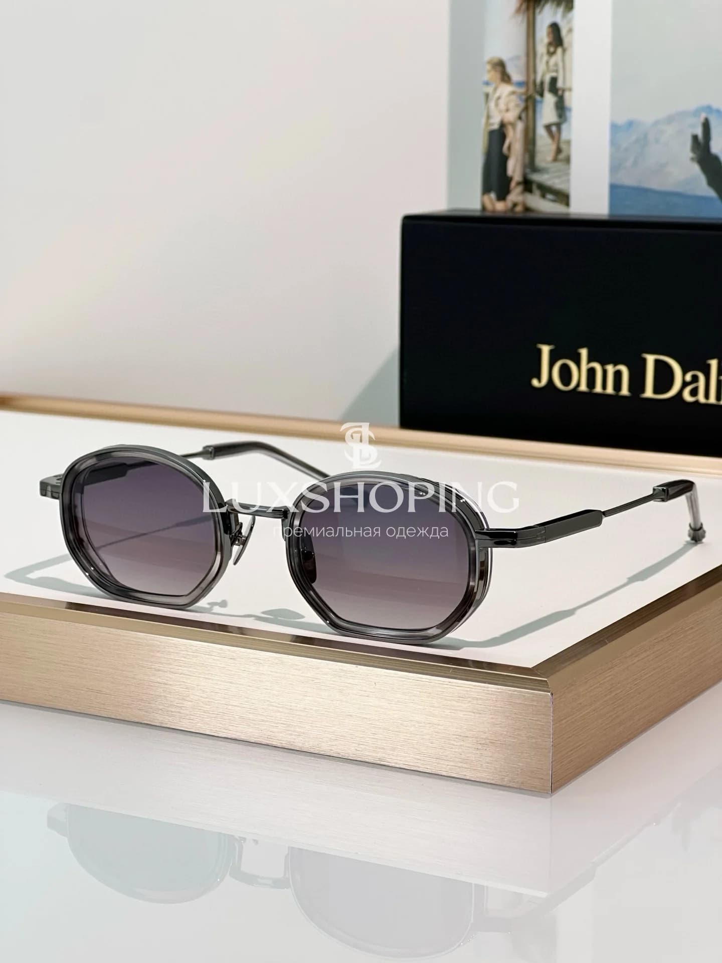 Солнцезащитные очки John Dalia MATT 04 в позолоте 22 карата - фото 24