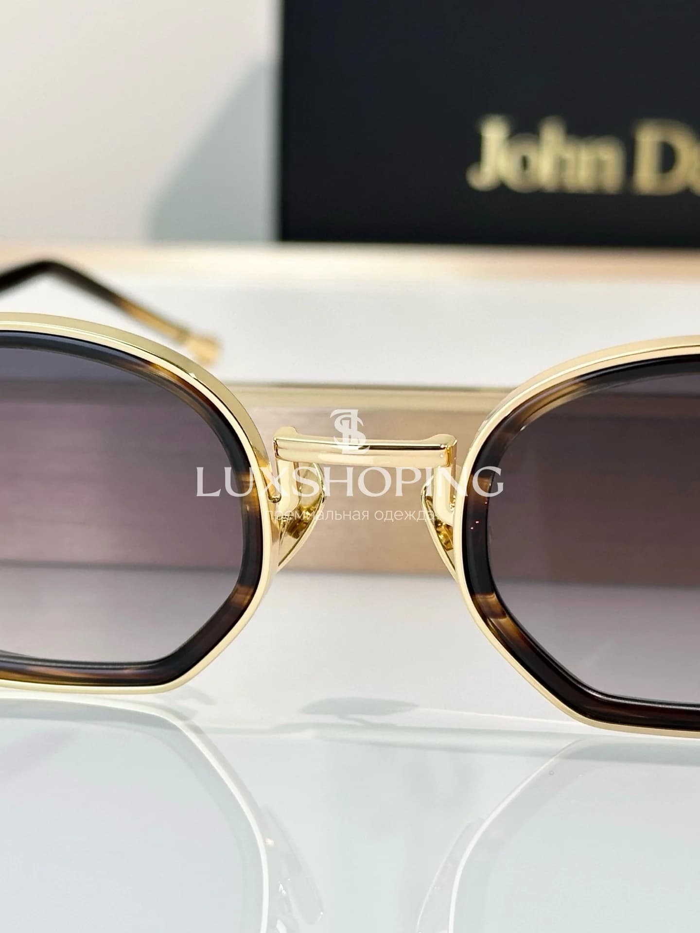 Солнцезащитные очки John Dalia MATT 04 в позолоте 22 карата - фото 8