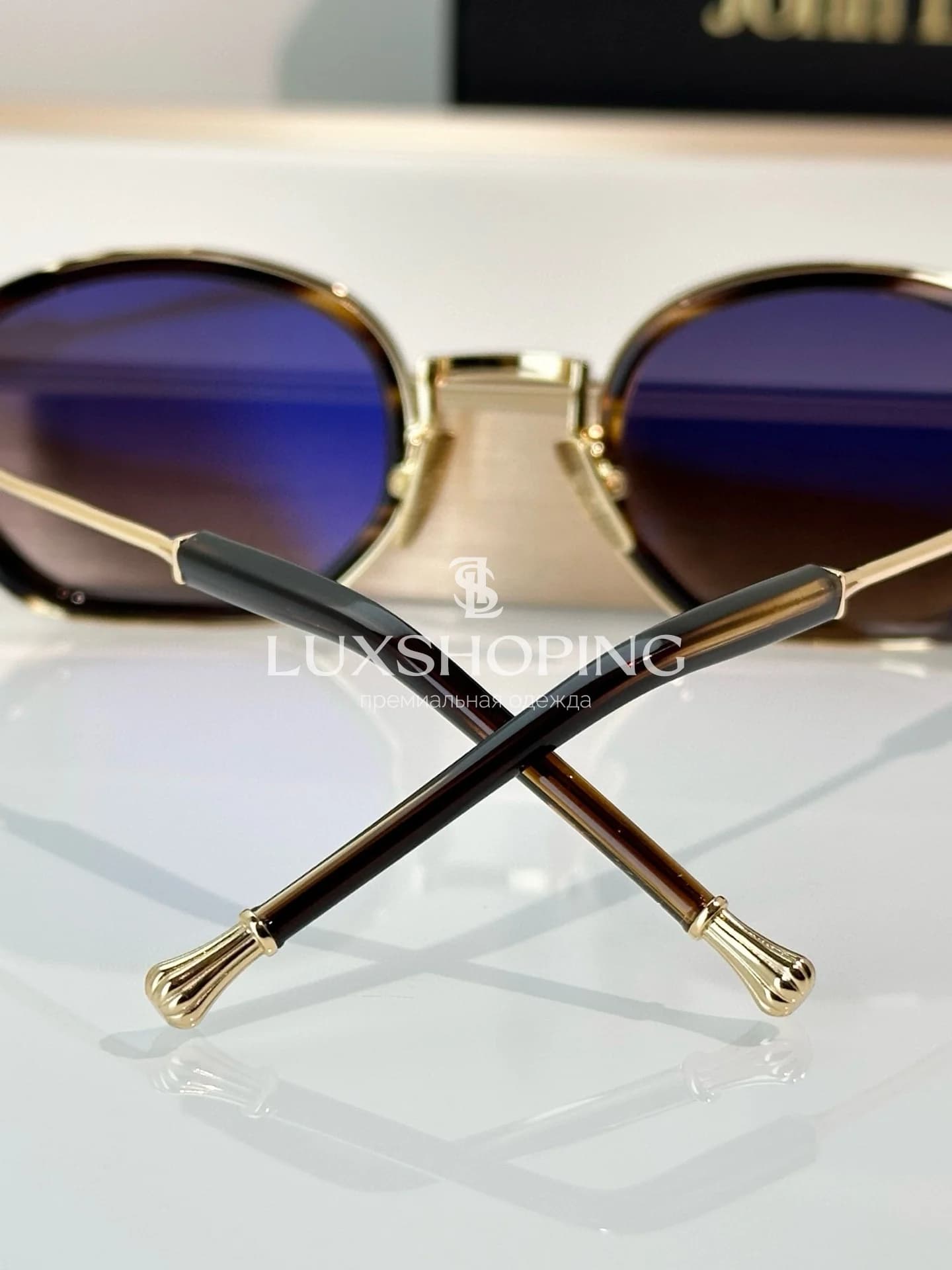 Солнцезащитные очки John Dalia MATT 06 в позолоте 22 карата - фото 12