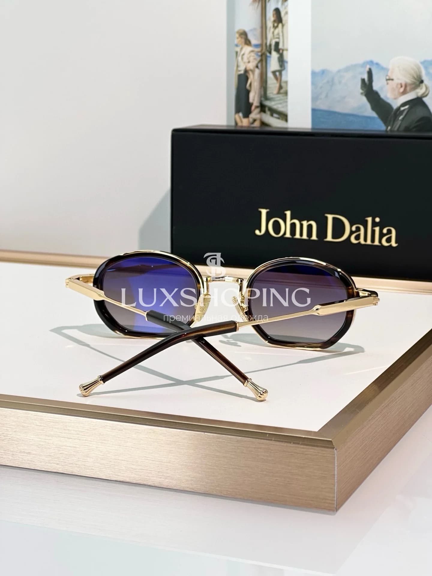 Солнцезащитные очки John Dalia MATT 06 в позолоте 22 карата - фото 6