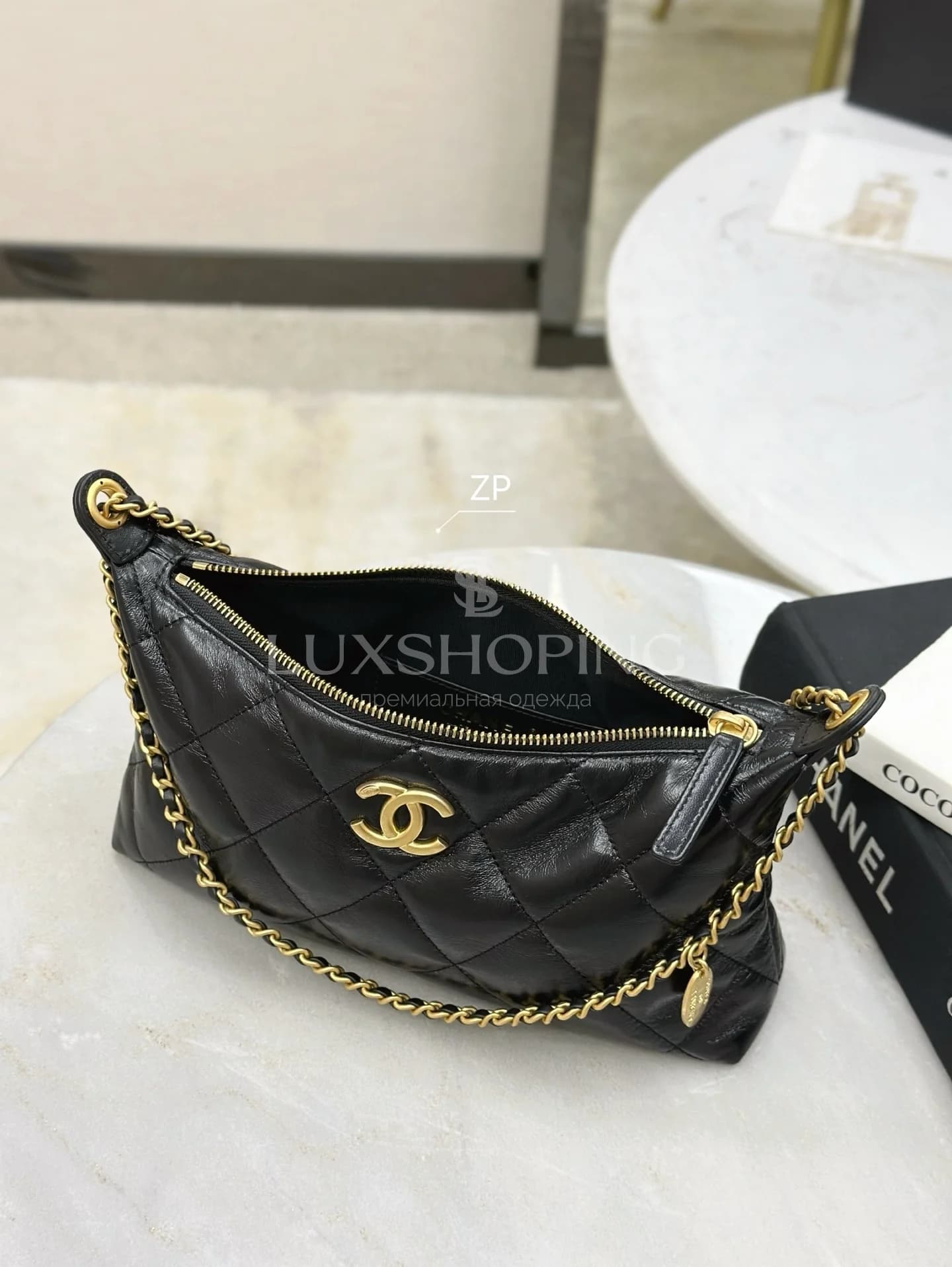 Сумка Chanel 25SS Hobo черная 17х26х8 см - фото 8