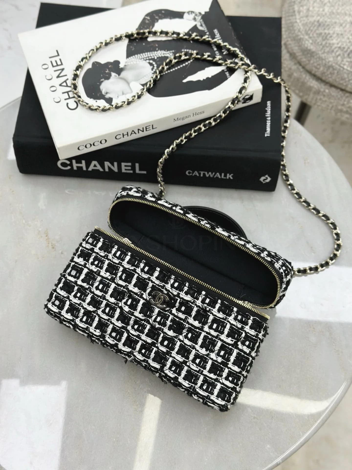 Сумка твидовая Chanel 25C LP черная 17х19,5х5 см - фото 7