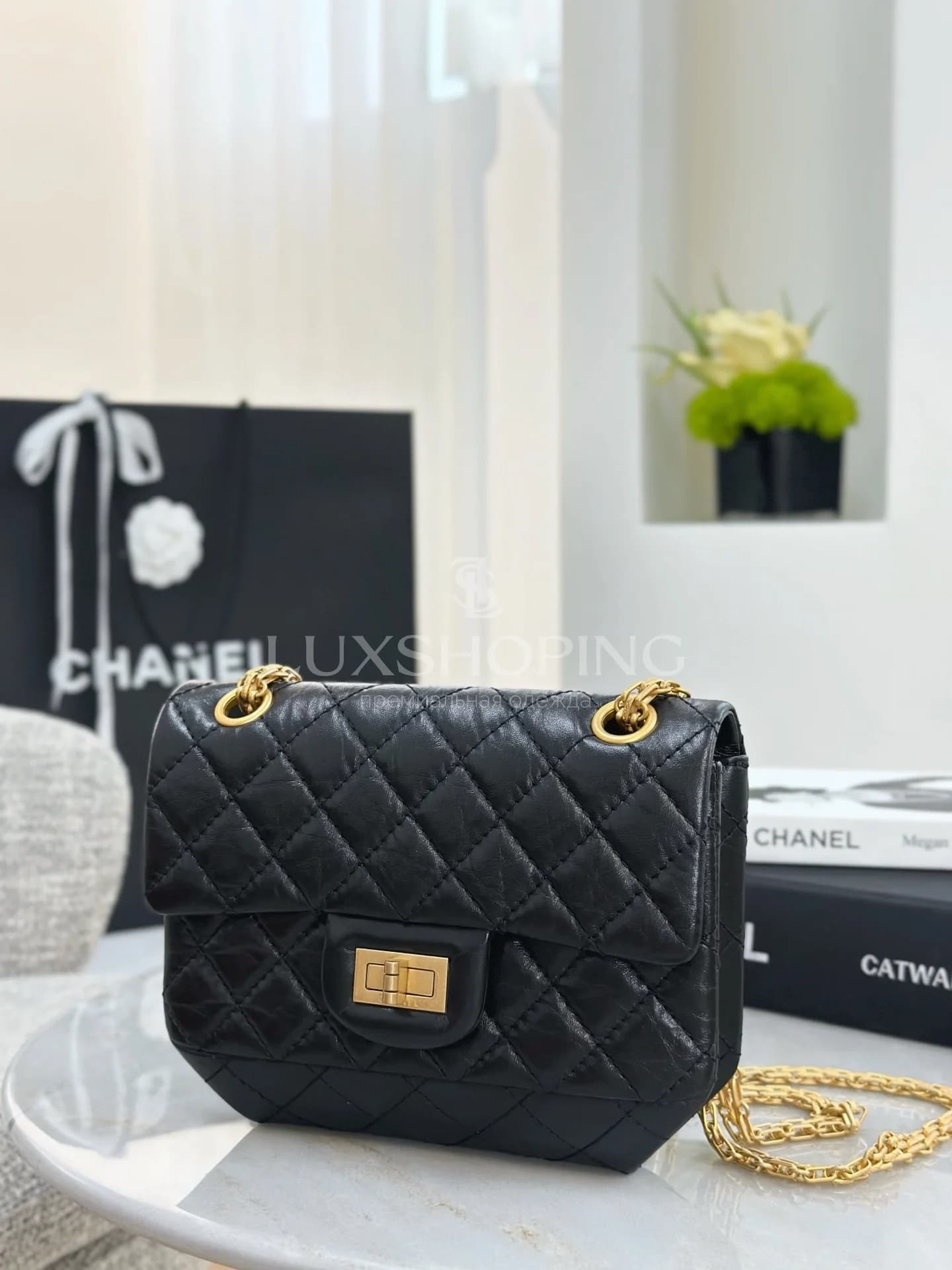 Сумка Chanel 2.55 черная мини 15.5х20х6 см - фото 4