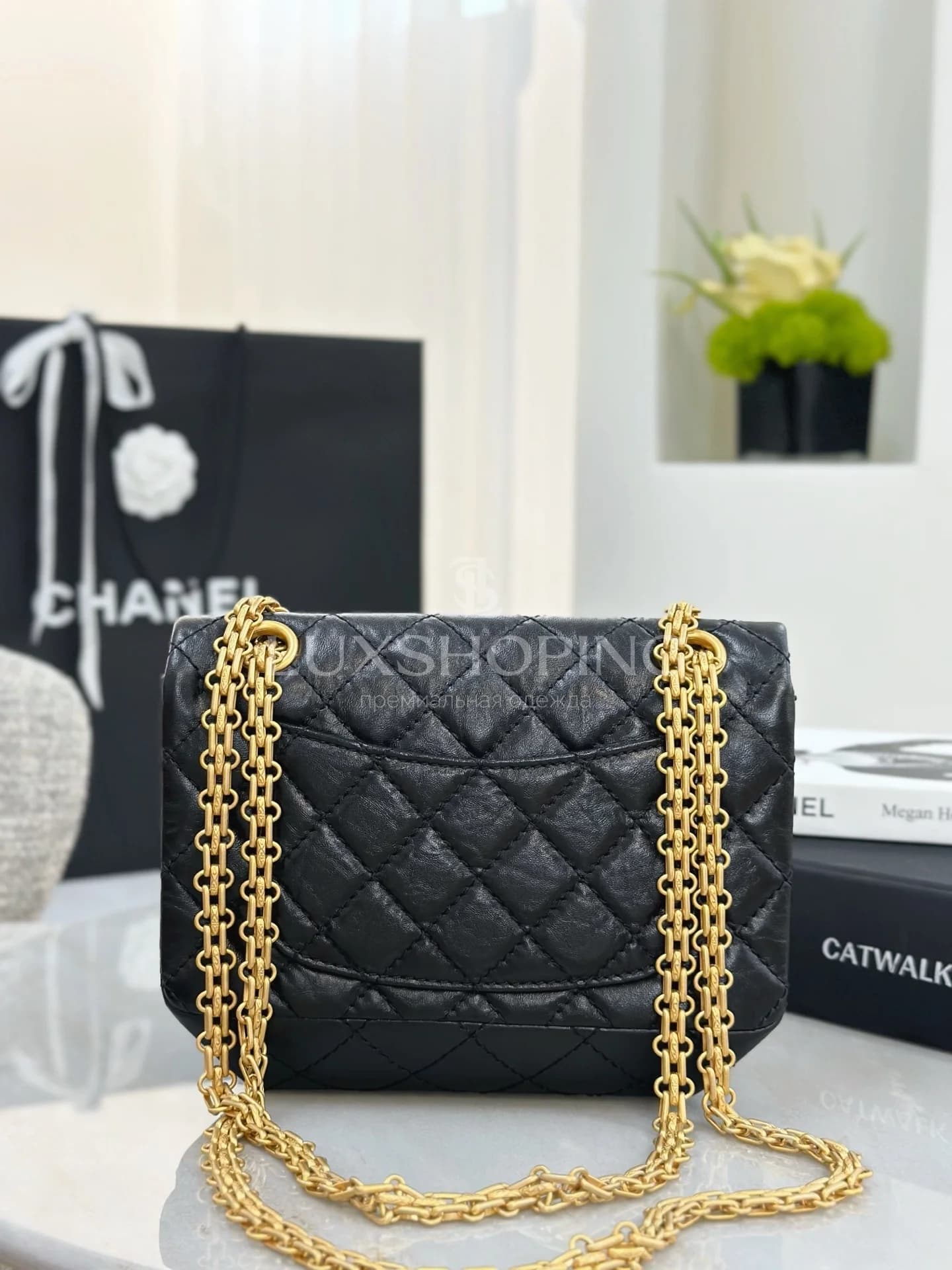 Сумка Chanel 2.55 черная мини 15.5х20х6 см - фото 6