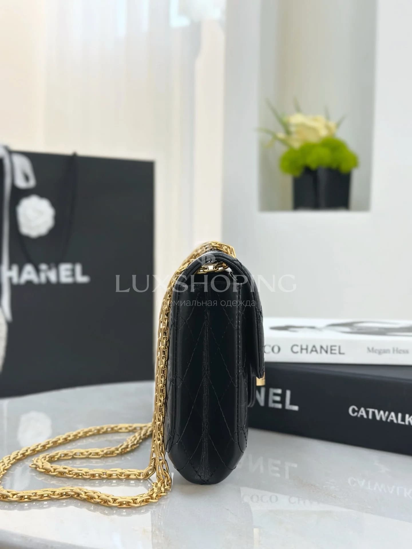 Сумка Chanel 2.55 черная мини 15.5х20х6 см - фото 10