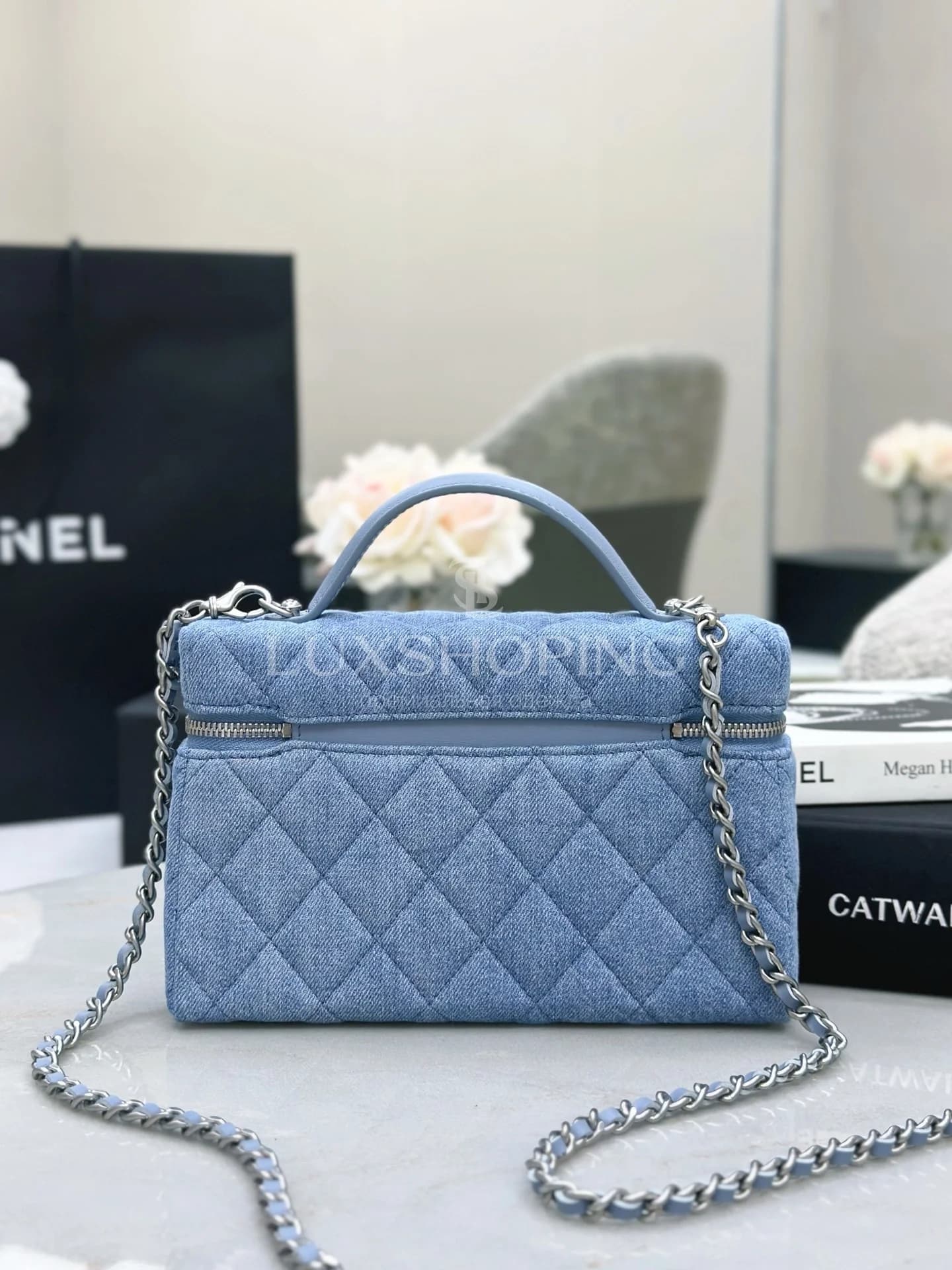 CHANEL 25C LP из денима 17×19,5×5 см - фото 4