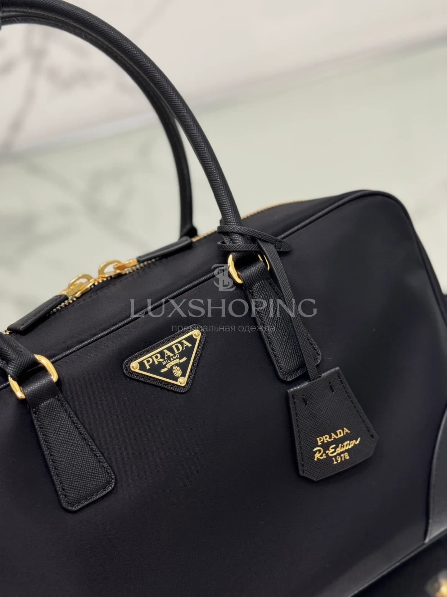 Сумка Prada Re-Edition 1995 35×21.5×10 см черная - фото 6