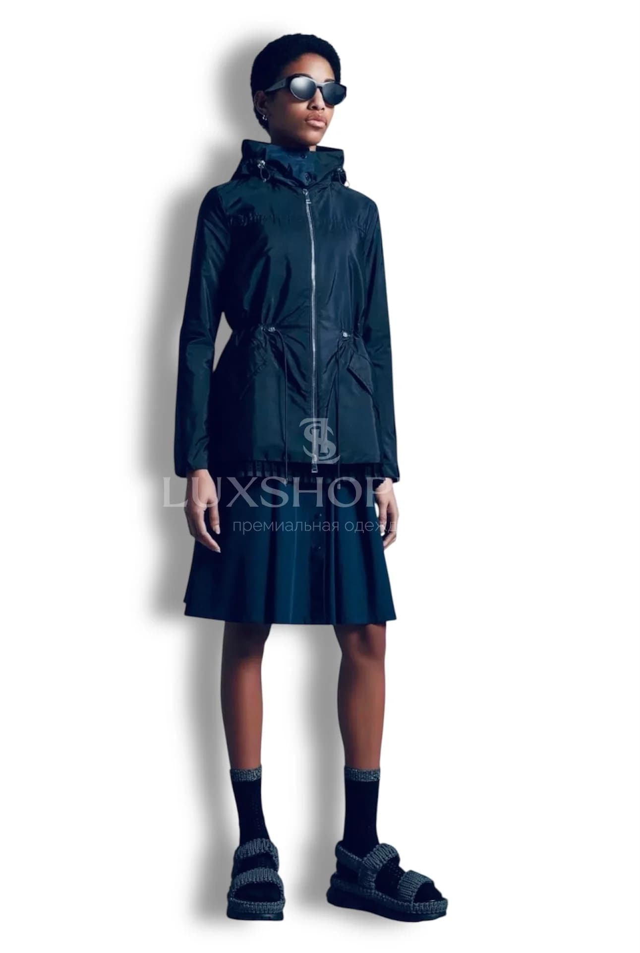 Moncler женская куртка с кружевной отделкой Синий