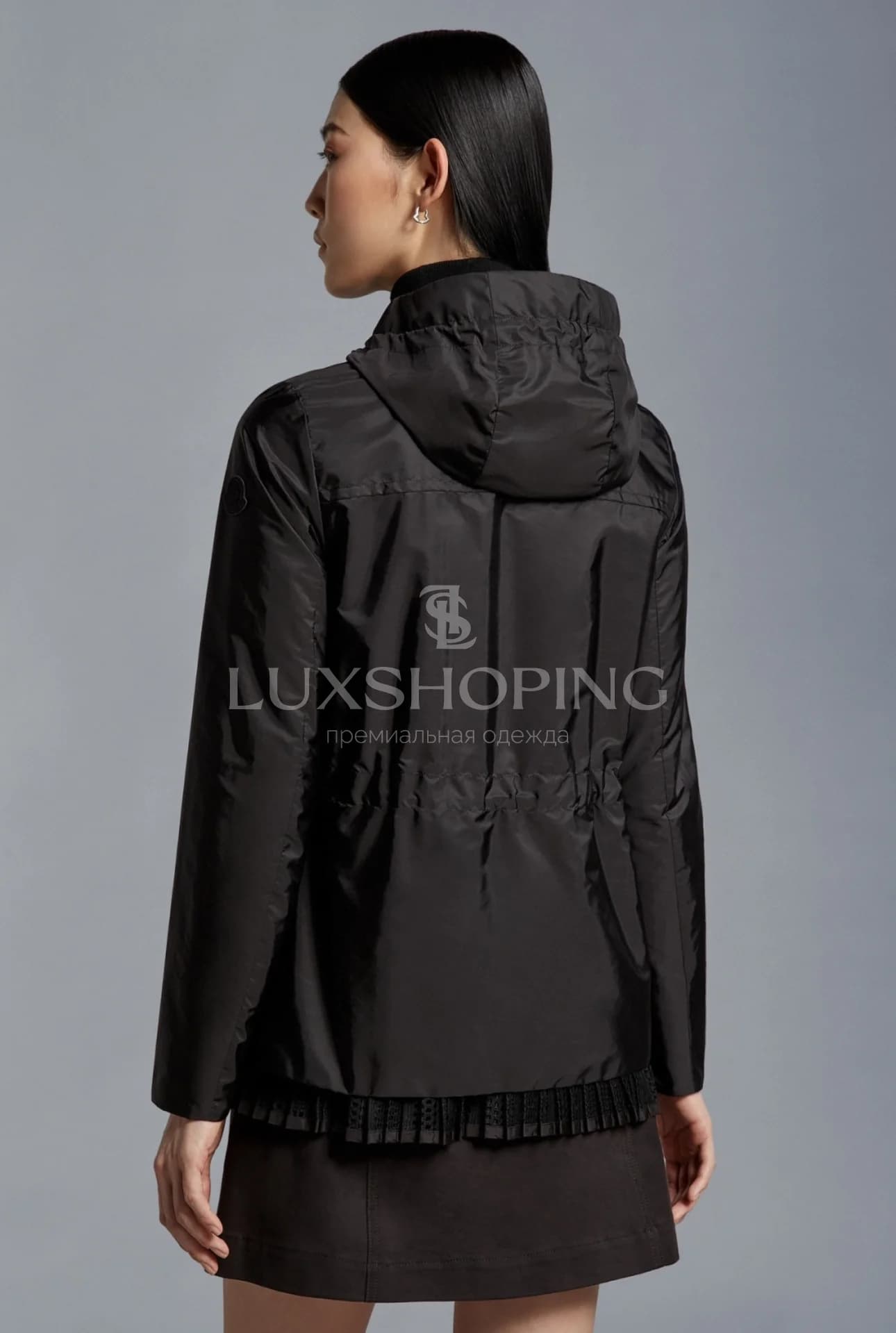 Moncler женская куртка с кружевной отделкой Черная - фото 4