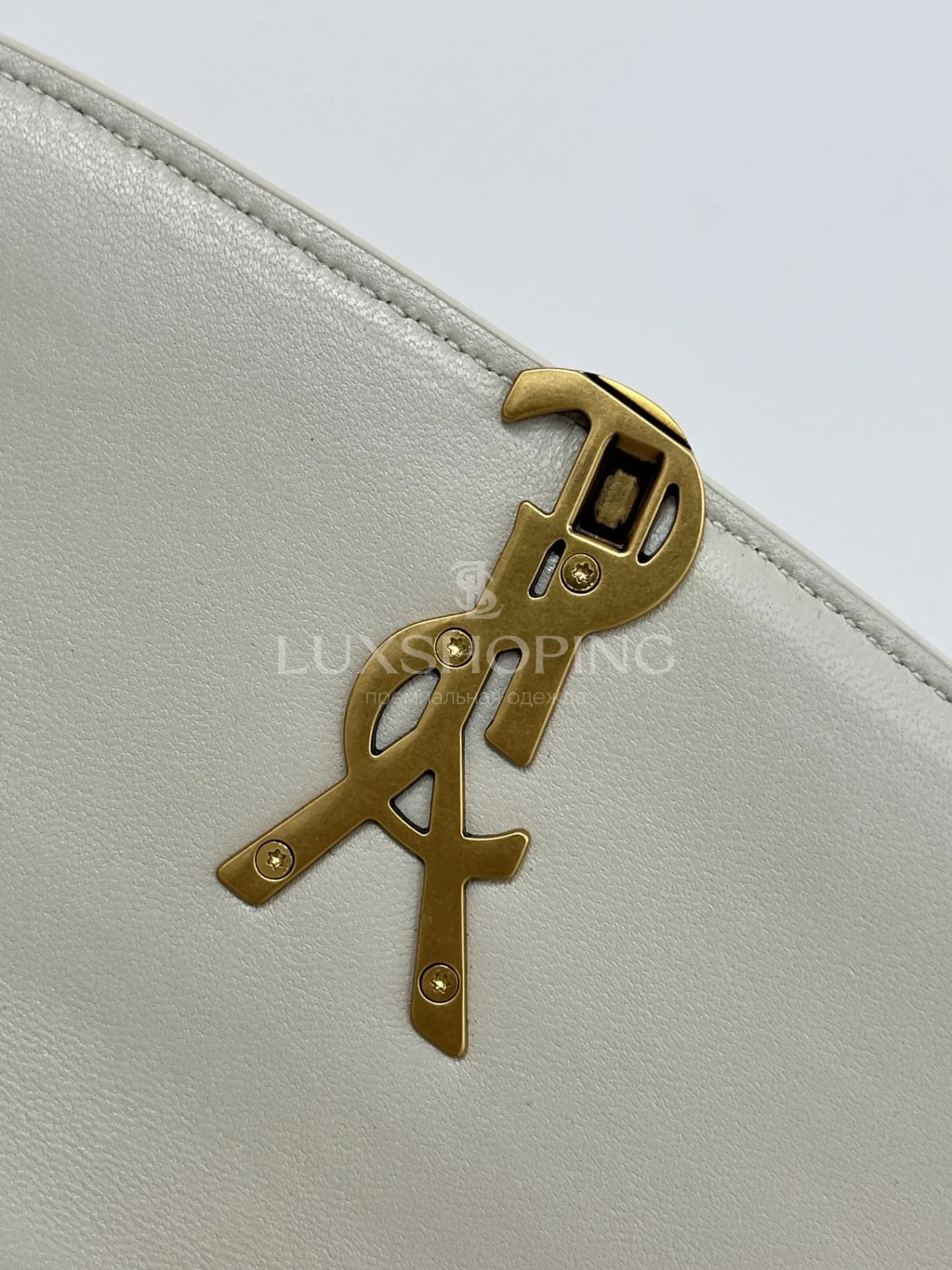 Сумка YSL Solferino 24×17×8.5 см белая - фото 5