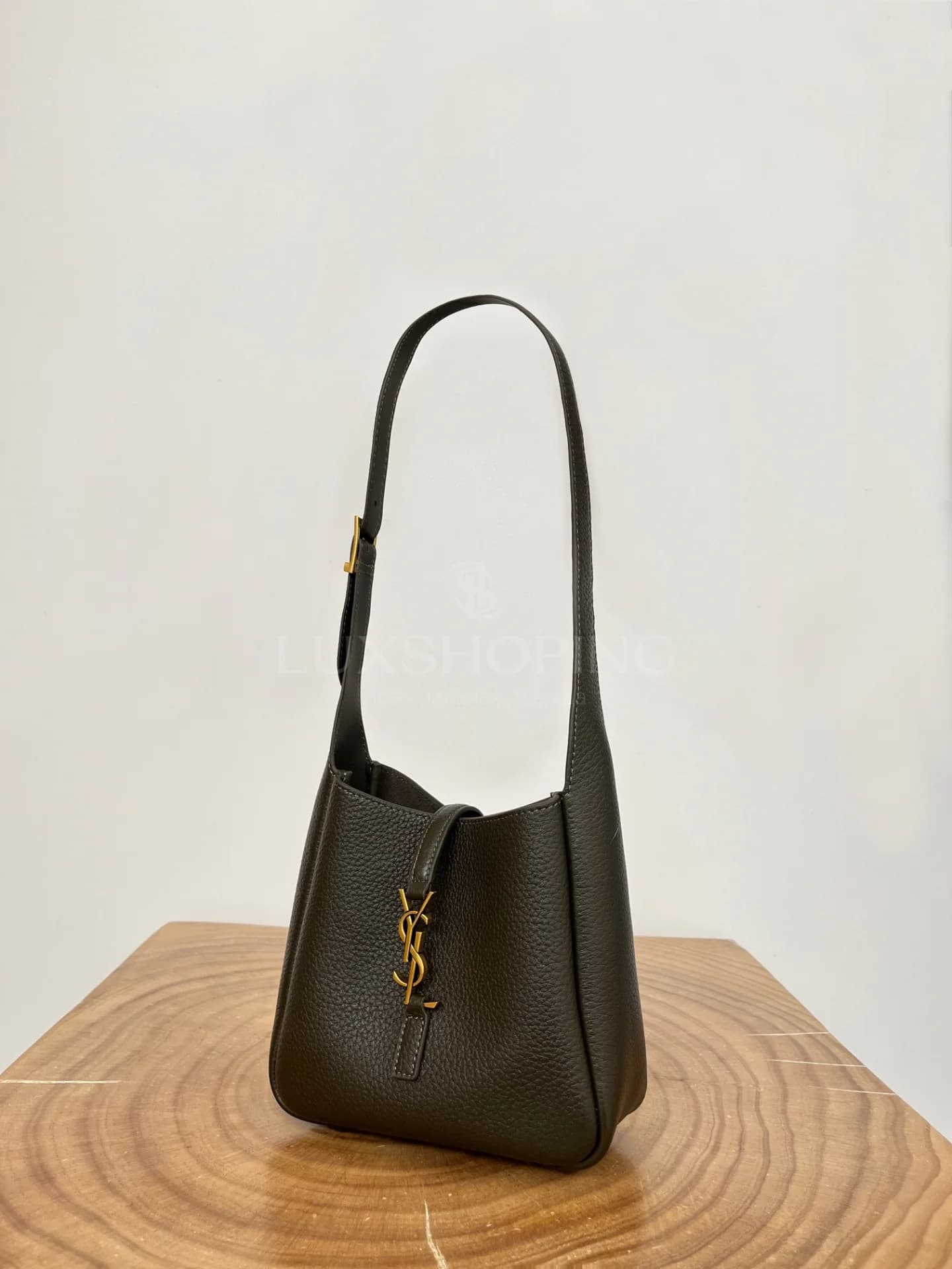 Сумка YSL Mini Hobo 15×16×7 см темная - фото 3