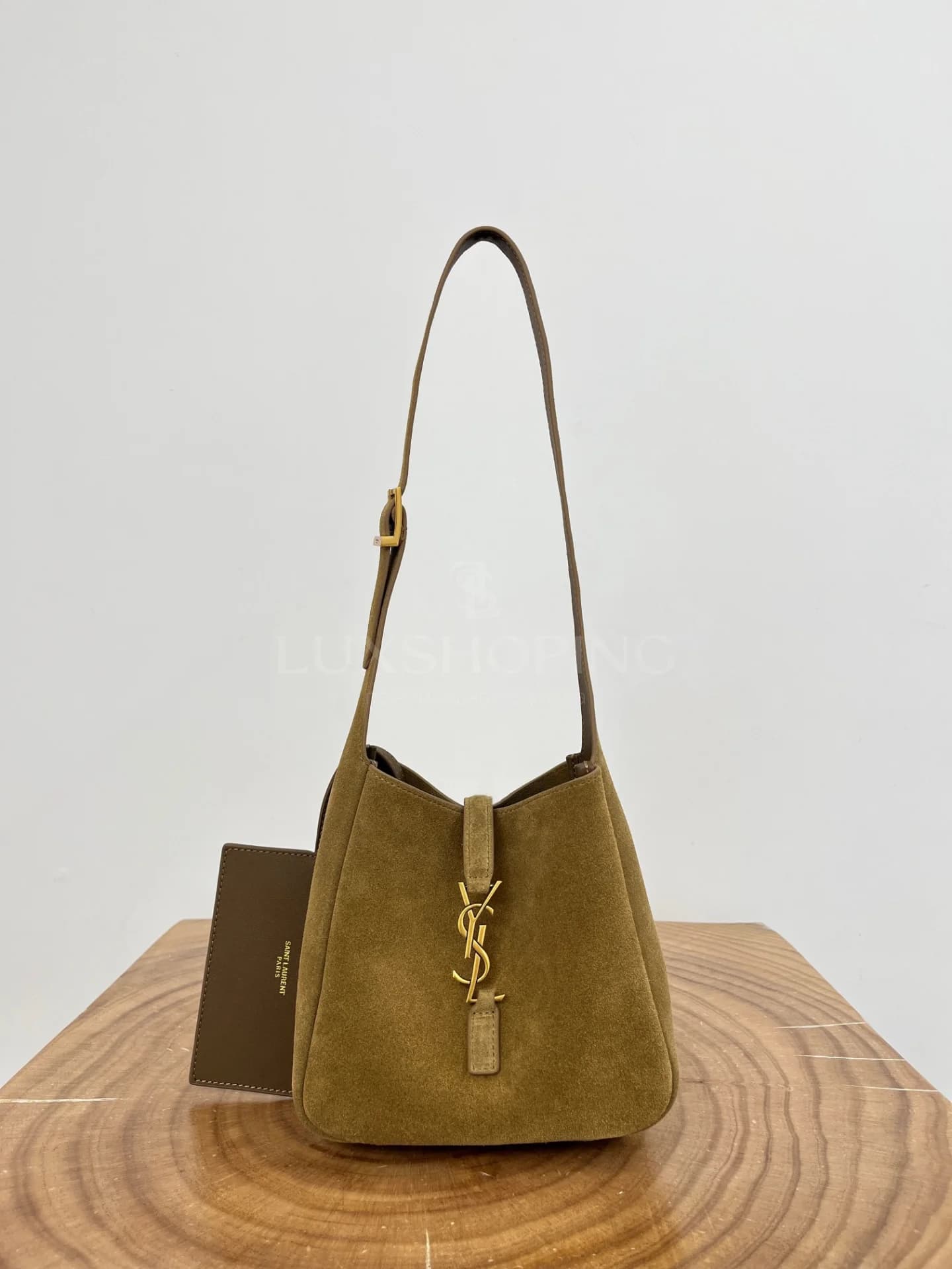 Сумка YSL Mini Hobo 15×16×7 см коричневая - фото 2