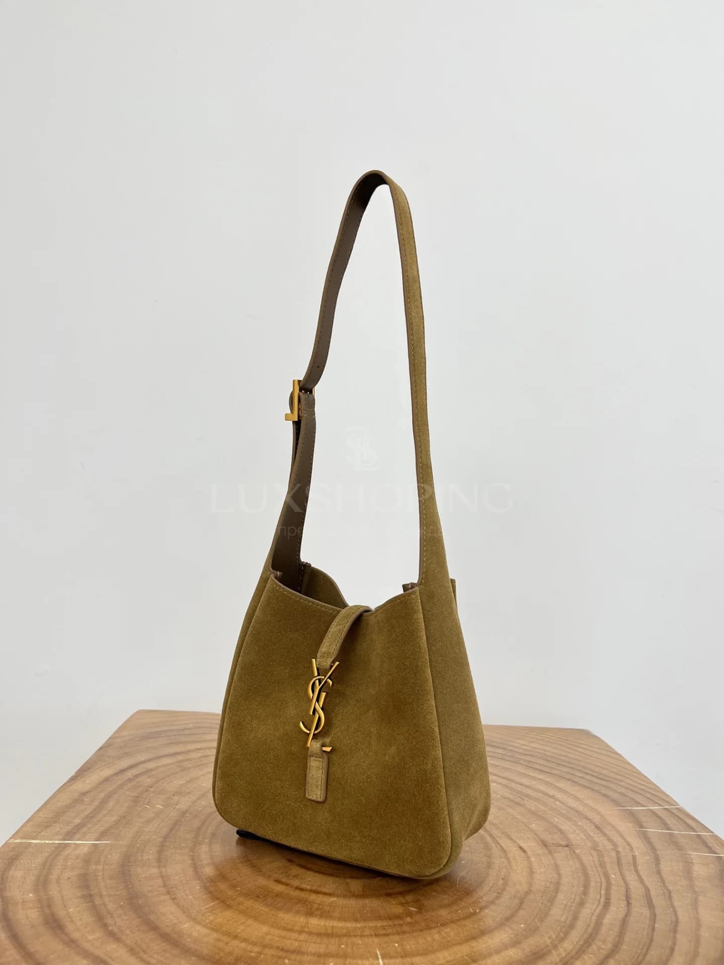 Сумка YSL Mini Hobo 15×16×7 см коричневая - фото 3