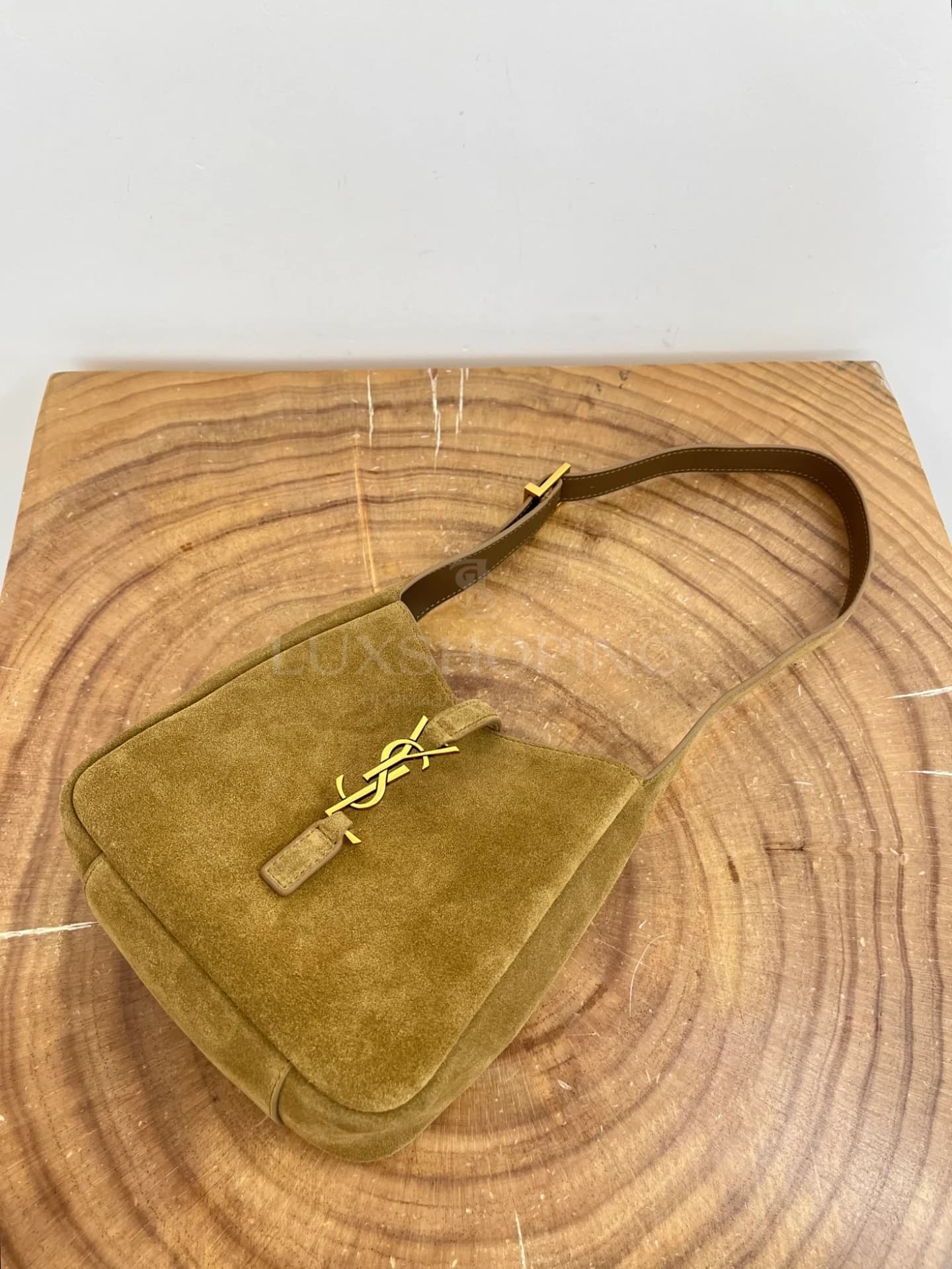 Сумка YSL Mini Hobo 15×16×7 см коричневая - фото 8