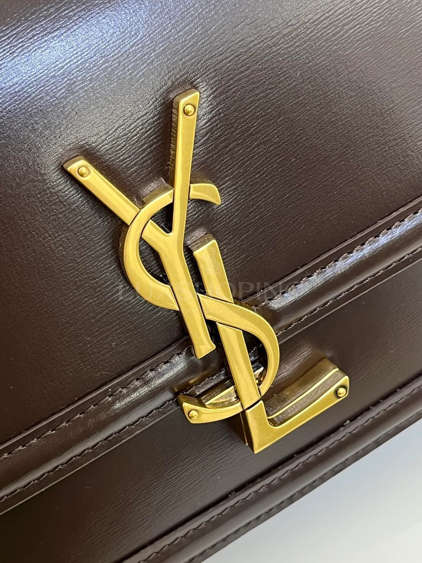 Сумка YSL Solferino Box 19x13x5 cm бордо - фото 4