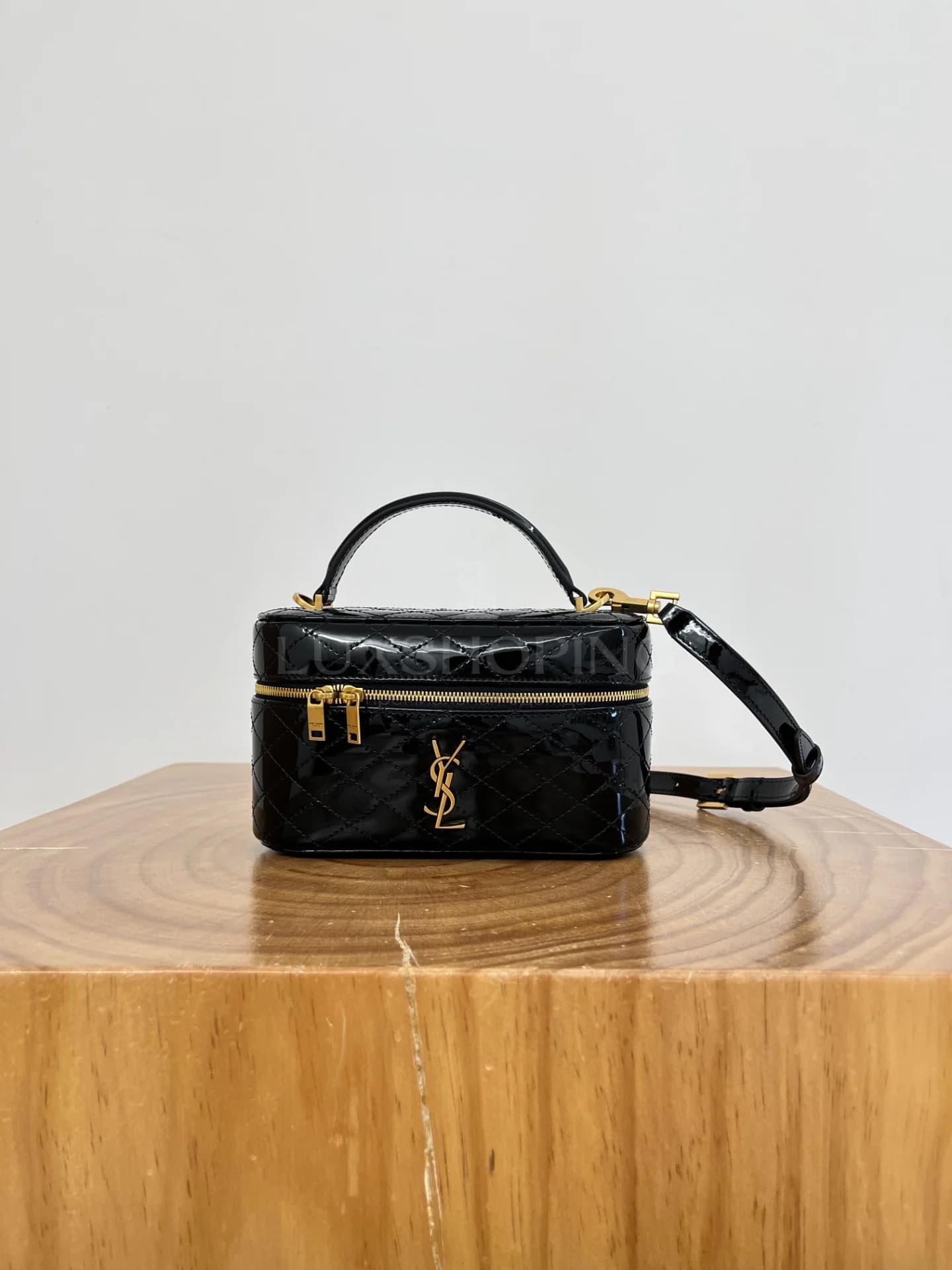 Сумка YSL Gaby Mini 18×11×6.5 см черная глянец