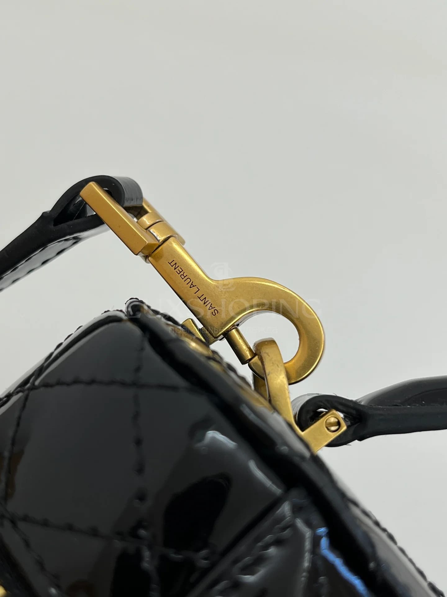 Сумка YSL Gaby Mini 18×11×6.5 см черная глянец - фото 6