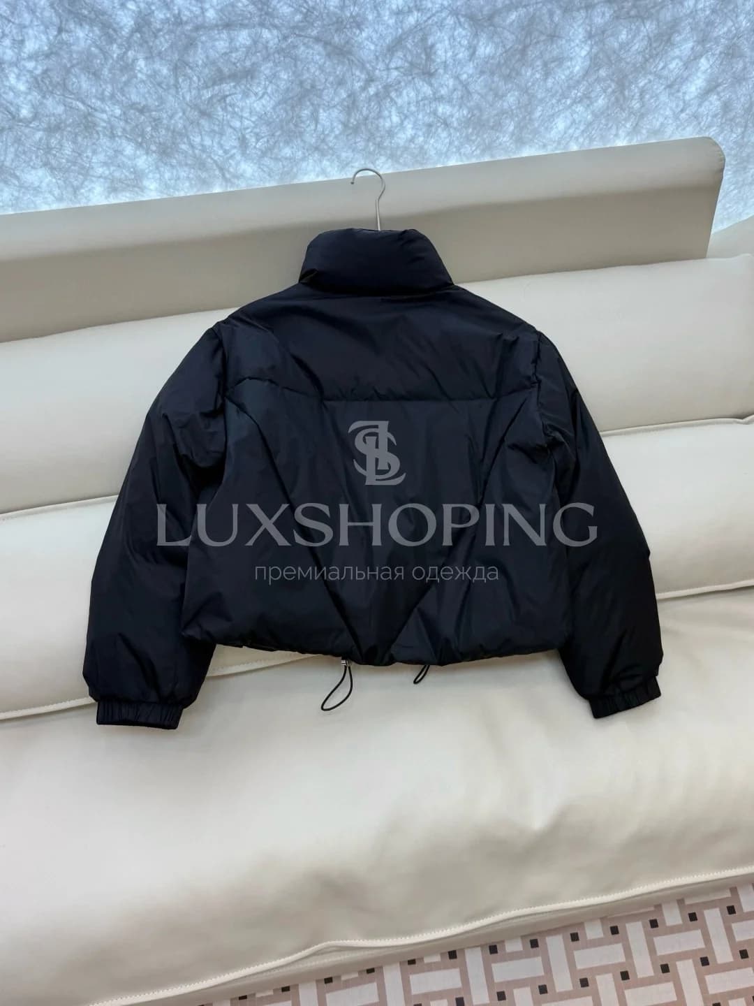 Prada | Утепленная укороченная куртка-пуховик 90% белый гусиный пух - фото 7