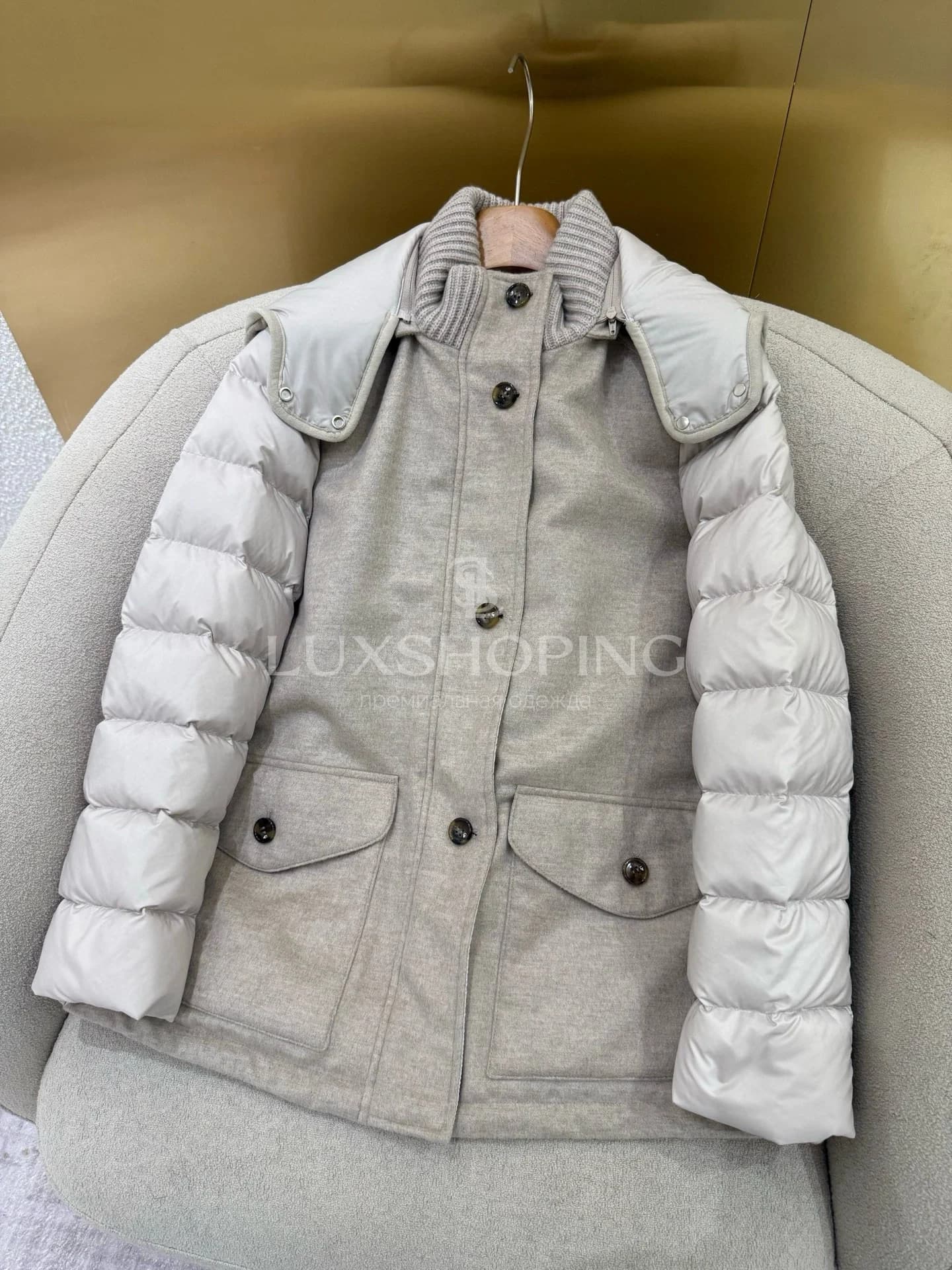 Loro Piana Пуховик с отделкой из кашемира и замши - фото 2